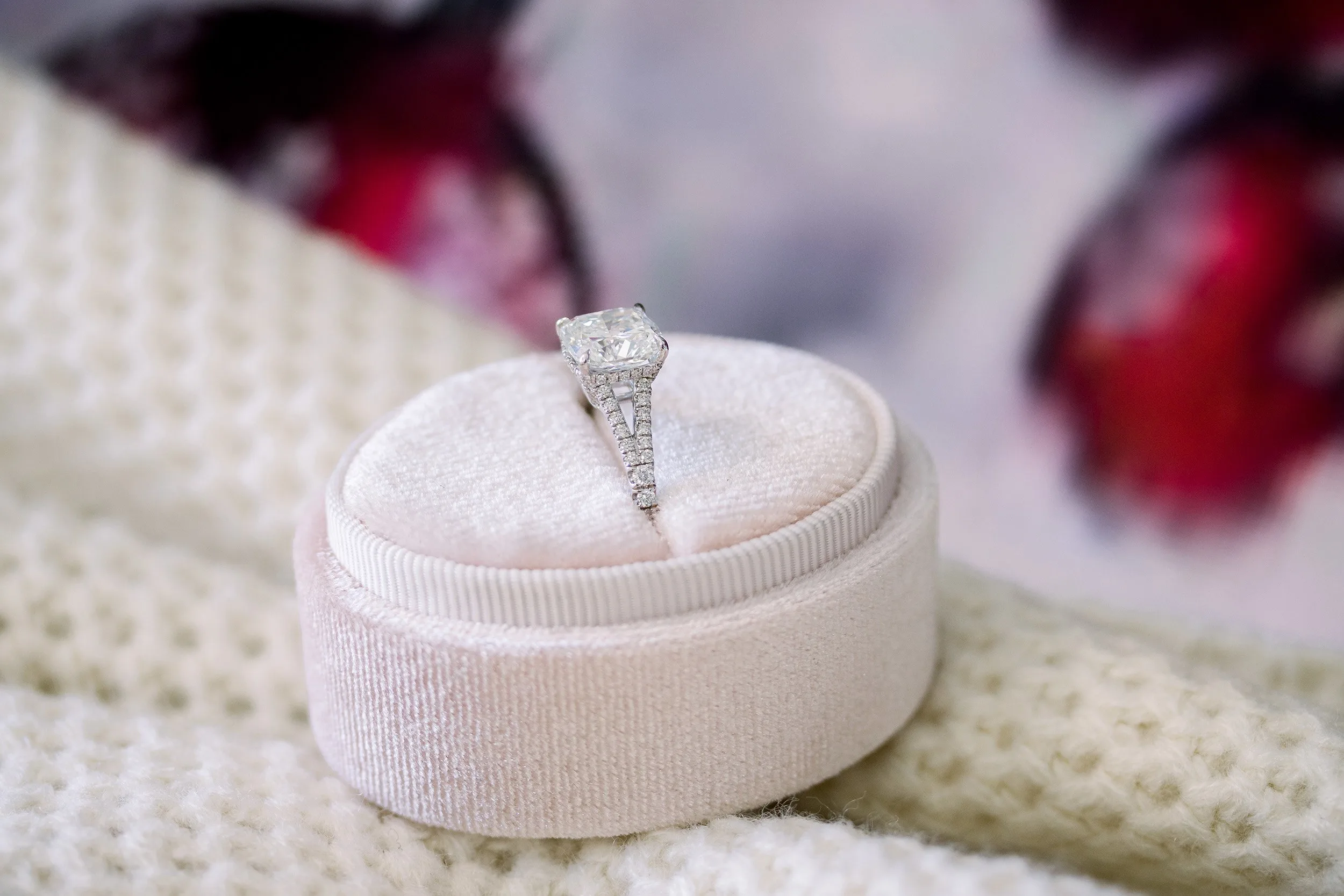 3 carat cushion cut split shank diamond band engagement ring made with lab diamonds ada diamonds design ad153