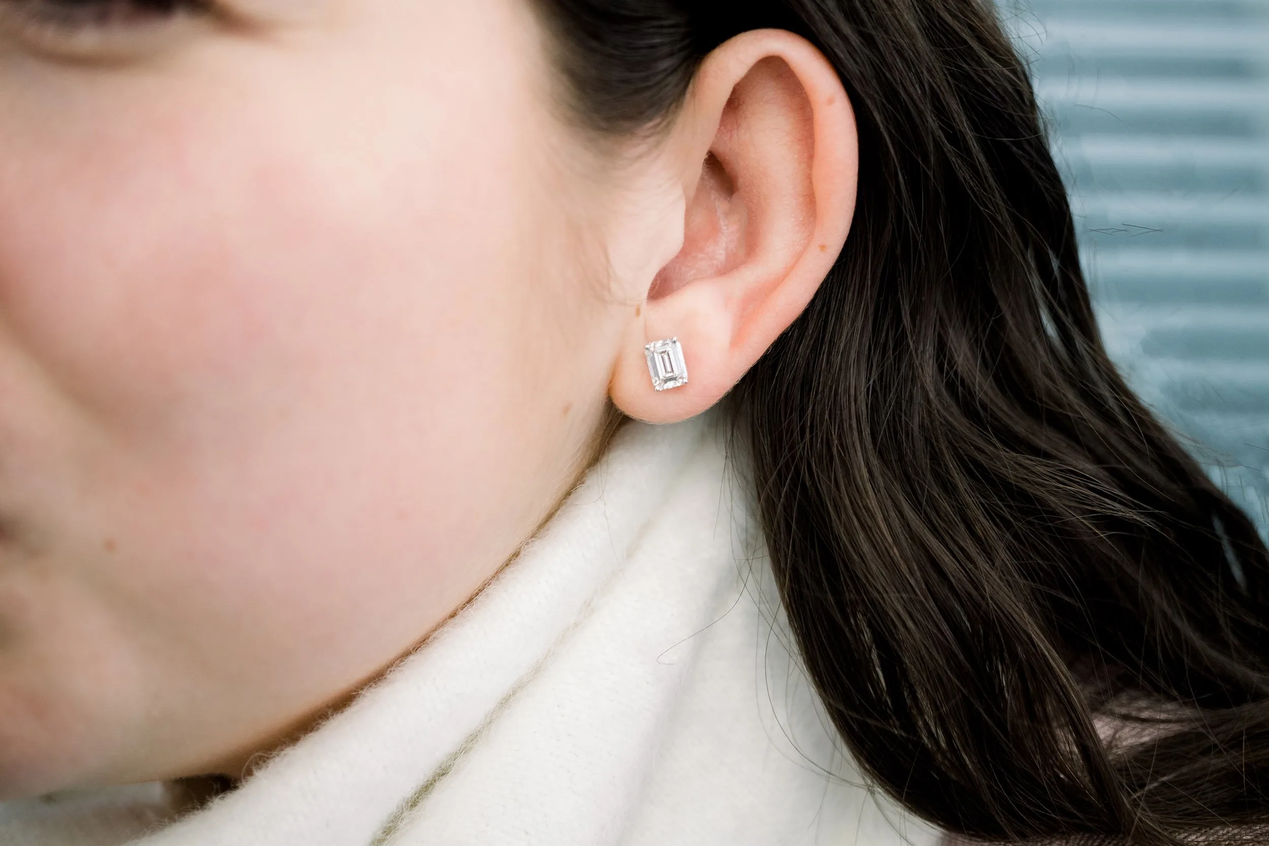 3 carat emerald cut lab diamond stud earrings ada diamonds design ad003