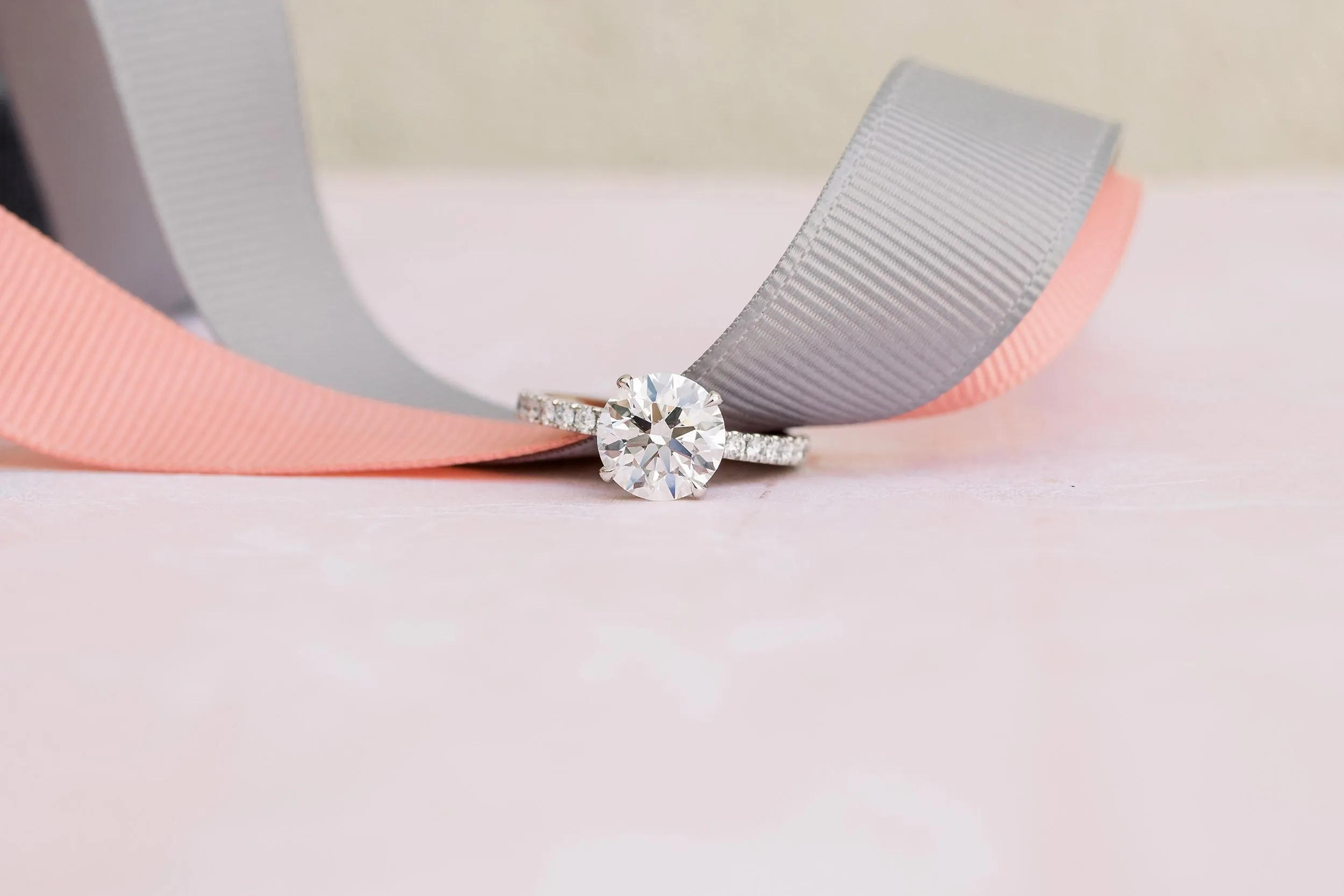 2 carat round four prong pavé lab created diamond engagement ring platinum ada diamonds design ad134