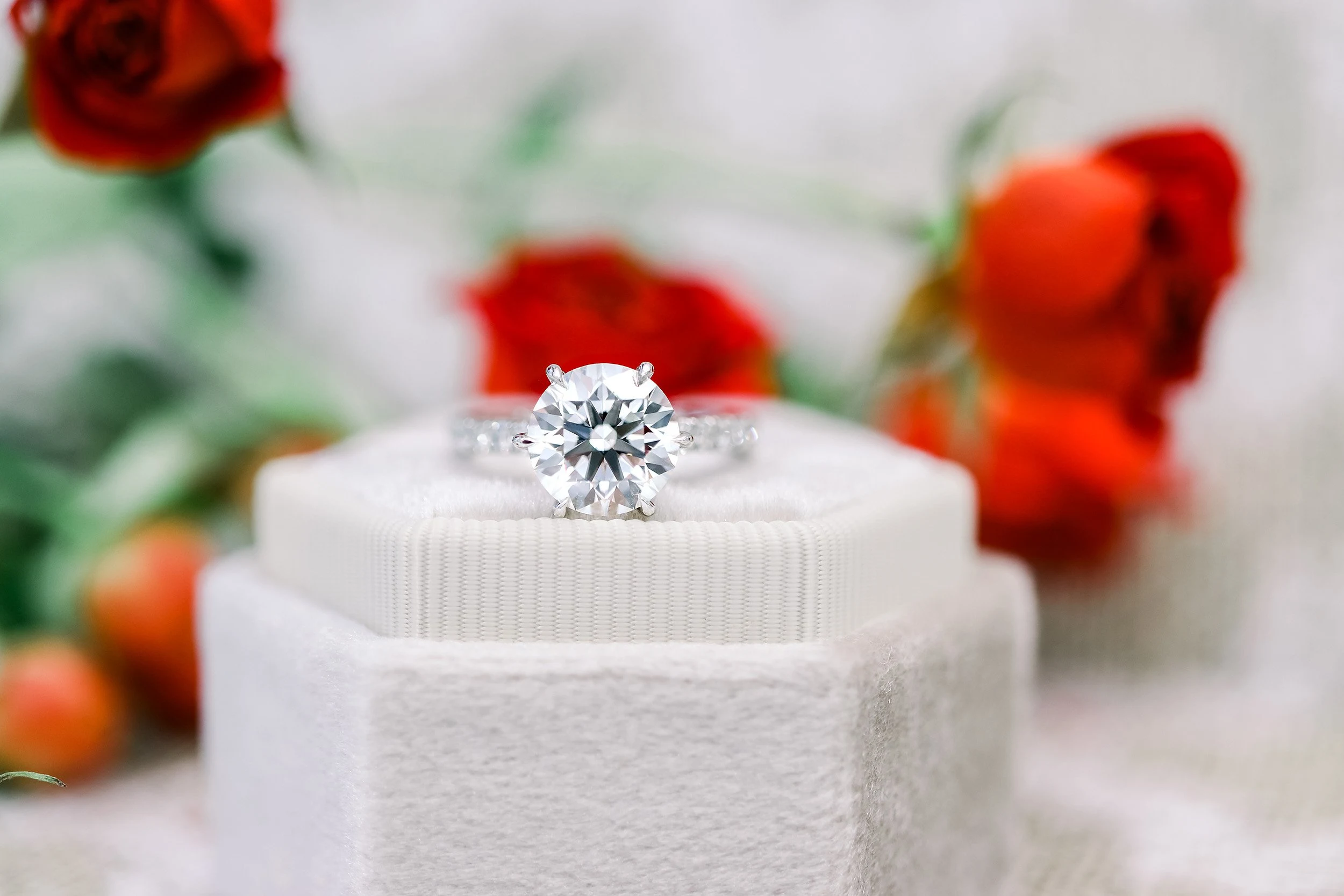 Two Carat Round Lab Grown Diamond Engagement Rings 