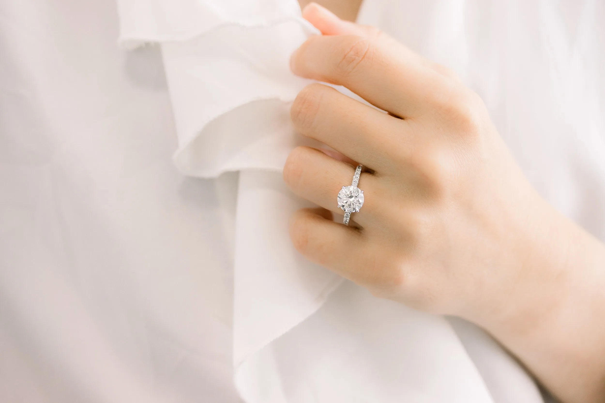 2.5 carat custom cathedral round lab diamond engagement ring ada diamonds design ad