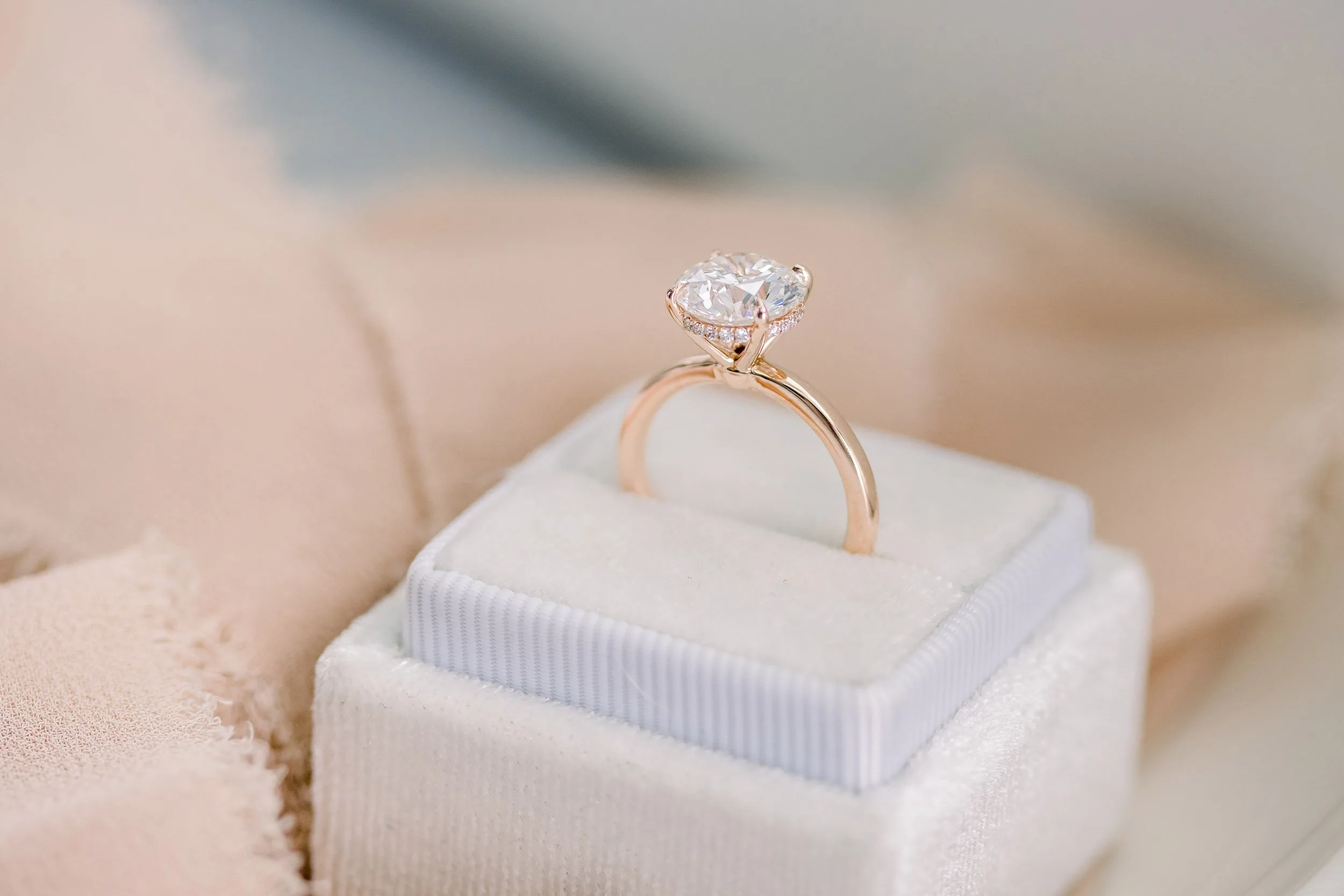 14k rose gold solitaire
