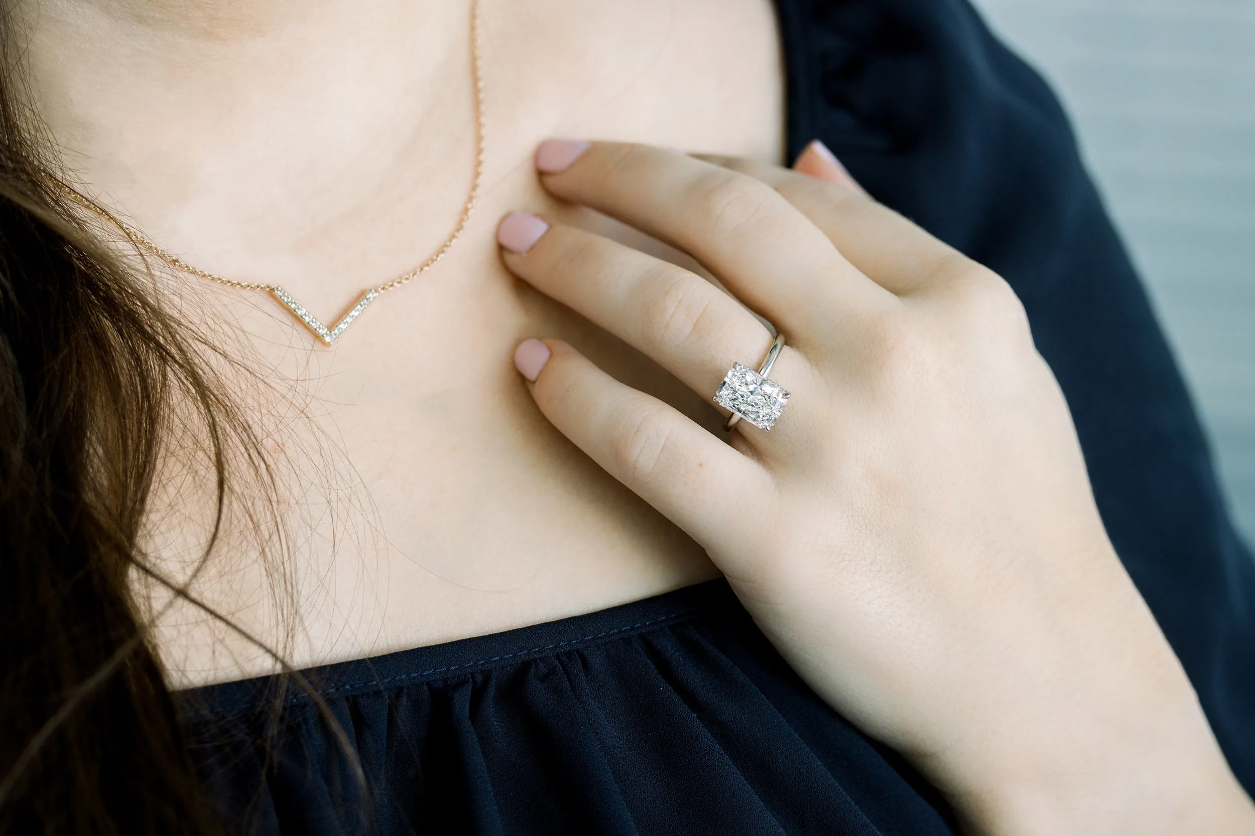 4 carat radiant cut lab diamond solitaire engagement ring with hidden halo platinum ada diamonds design ad250