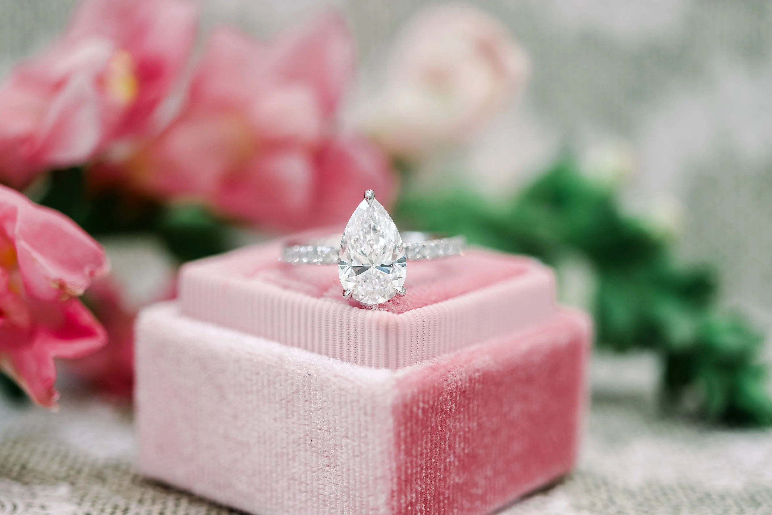 3 carat pear lab diamond engagement ring with diamond band ada diamonds design ad211
