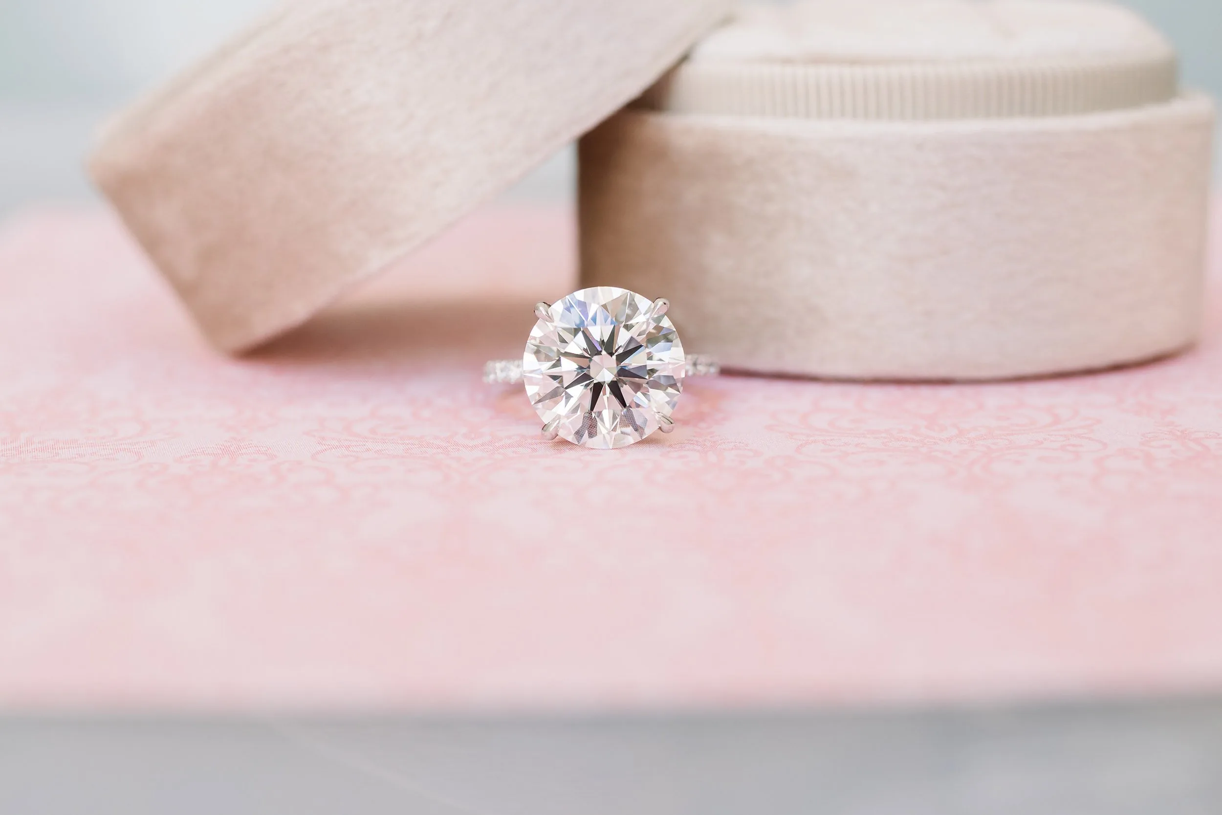 round lab diamond engagement ring