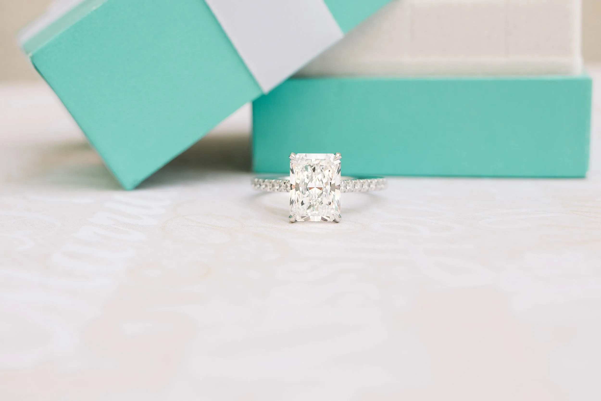 3ct radiant cut in pave setting