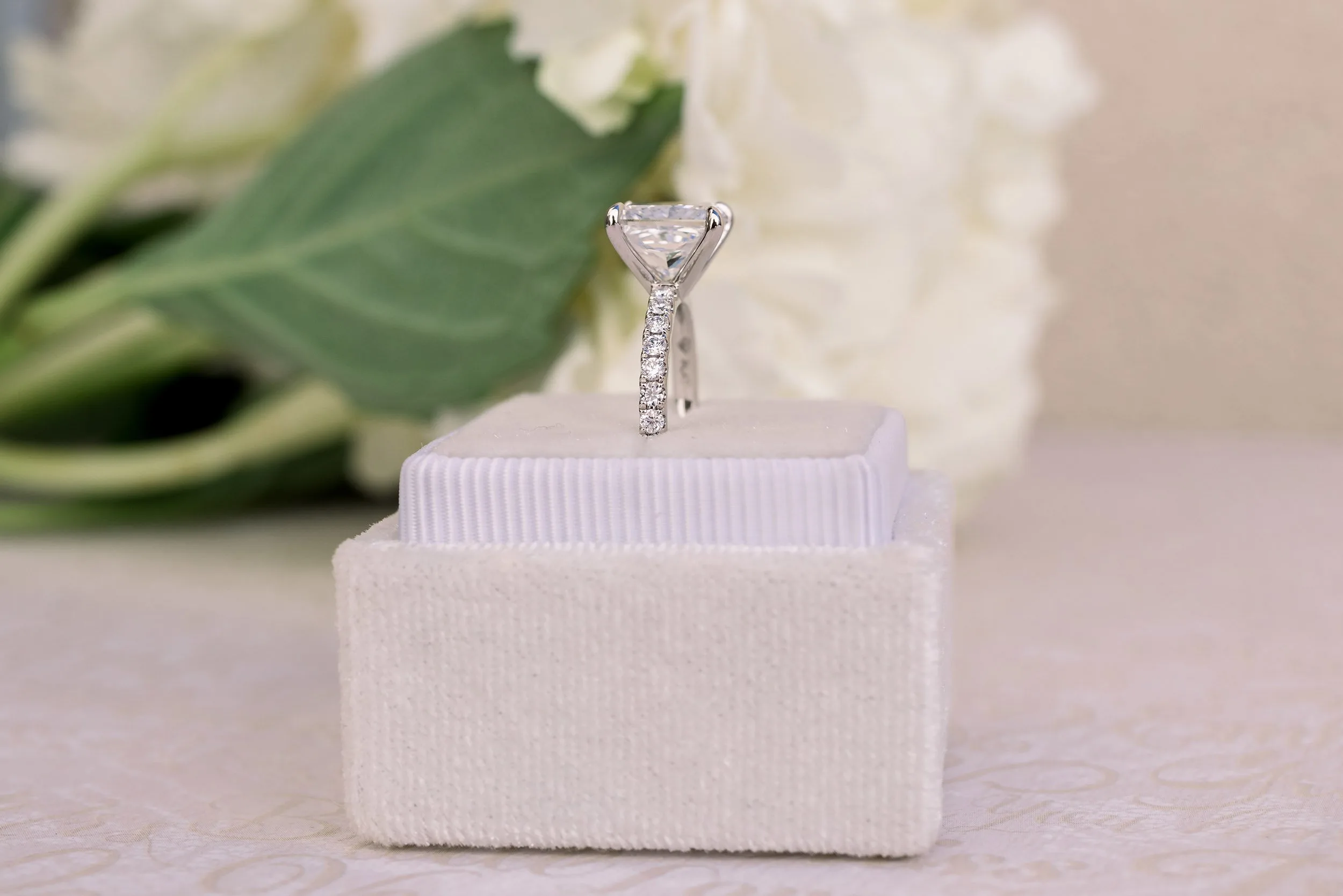 lab diamond classic pave engagement ring