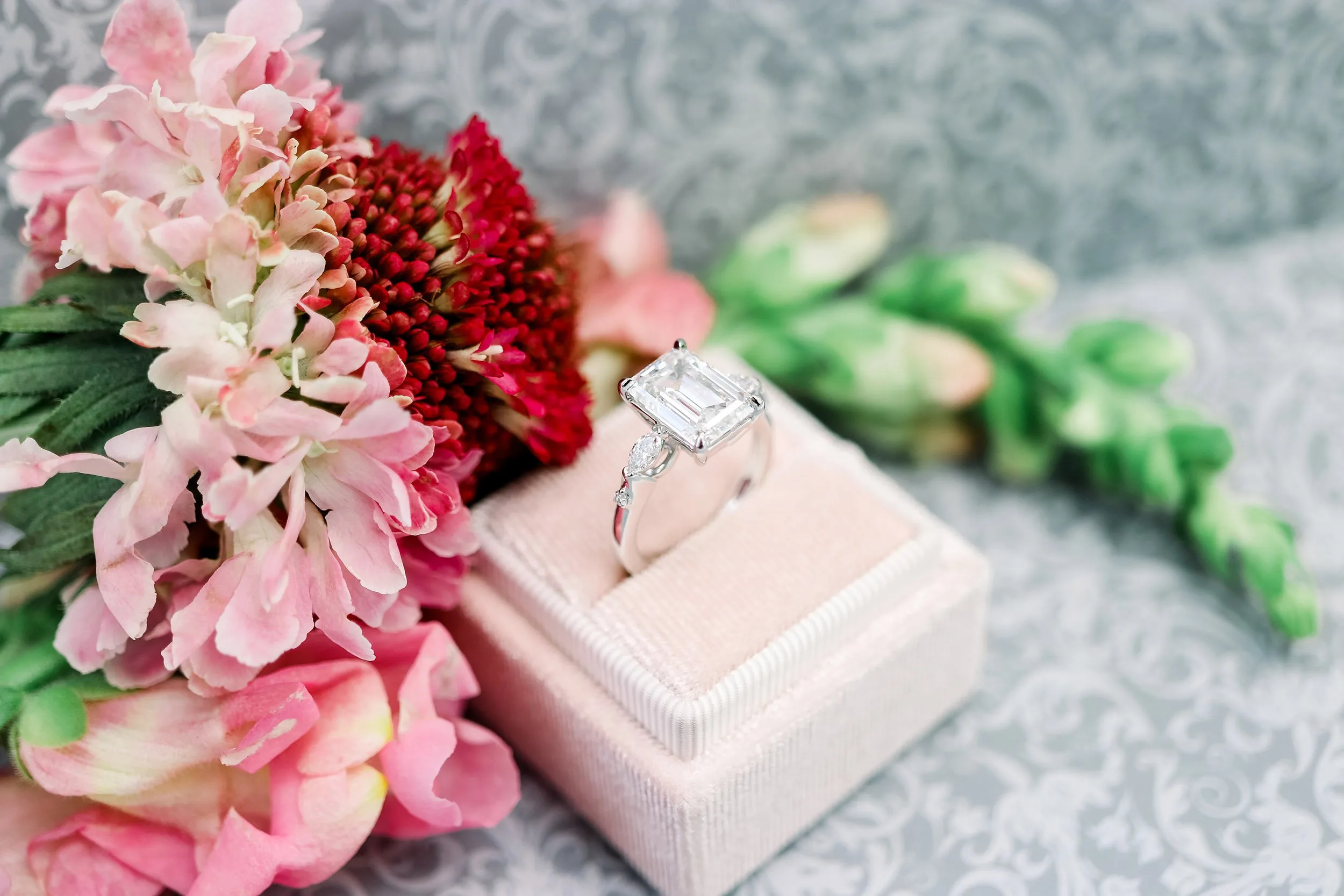 custom emerald cut lab diamond engagement ring