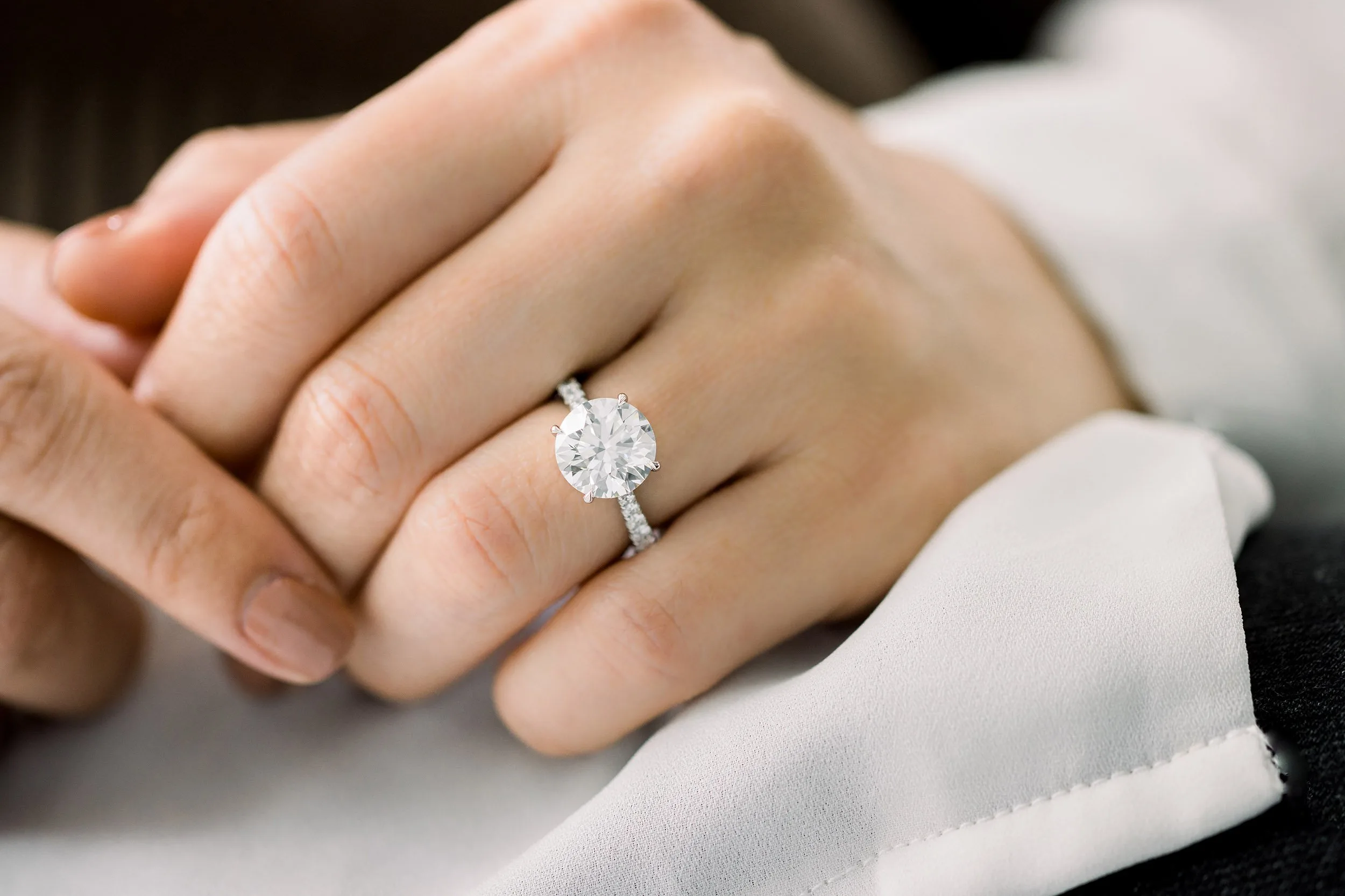 4 carat round brilliant lab diamond solitaire engagement ring ada diamonds San Francisco, ca