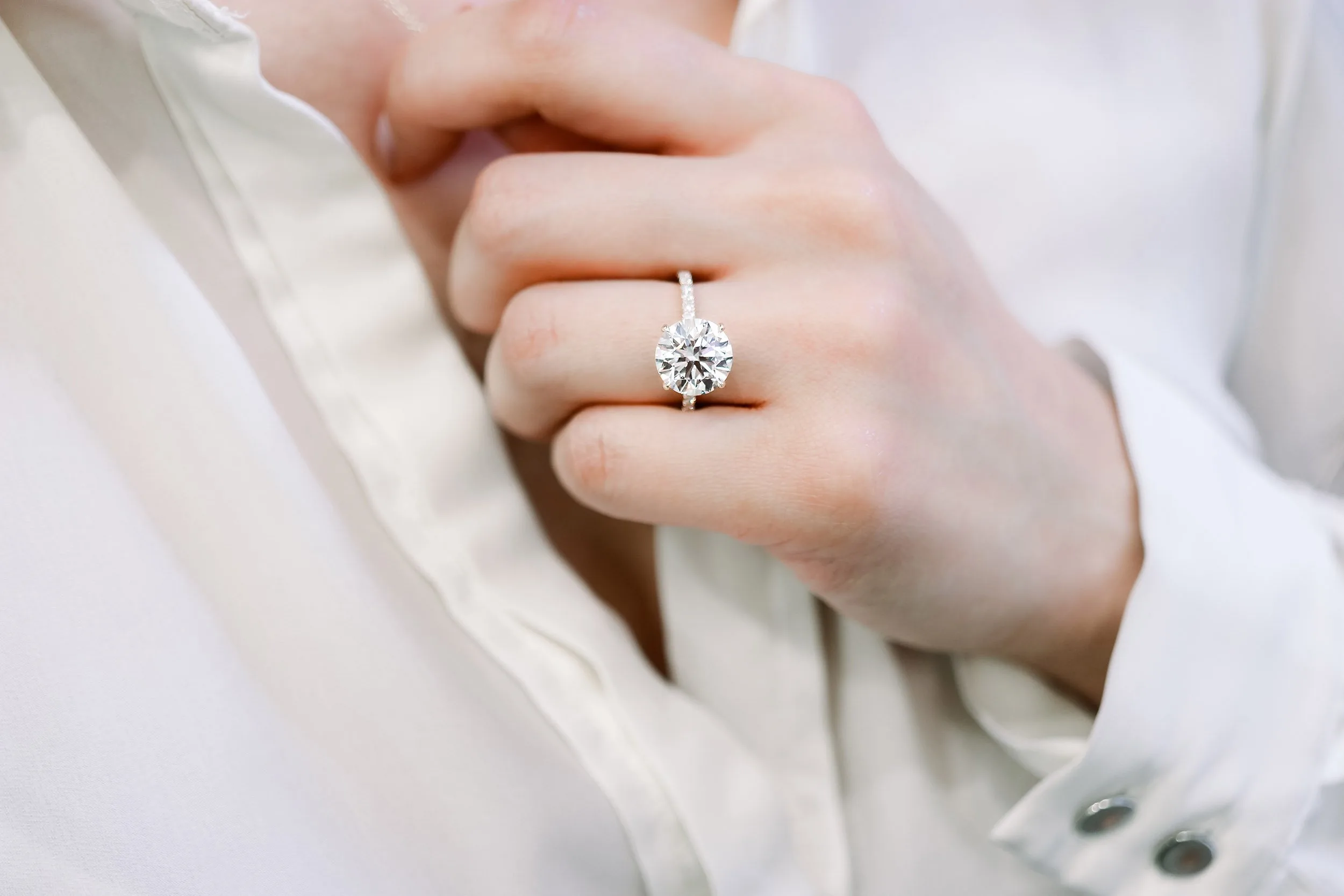 four carat round lab diamond engagement ring platinum ada diamonds ad-149
