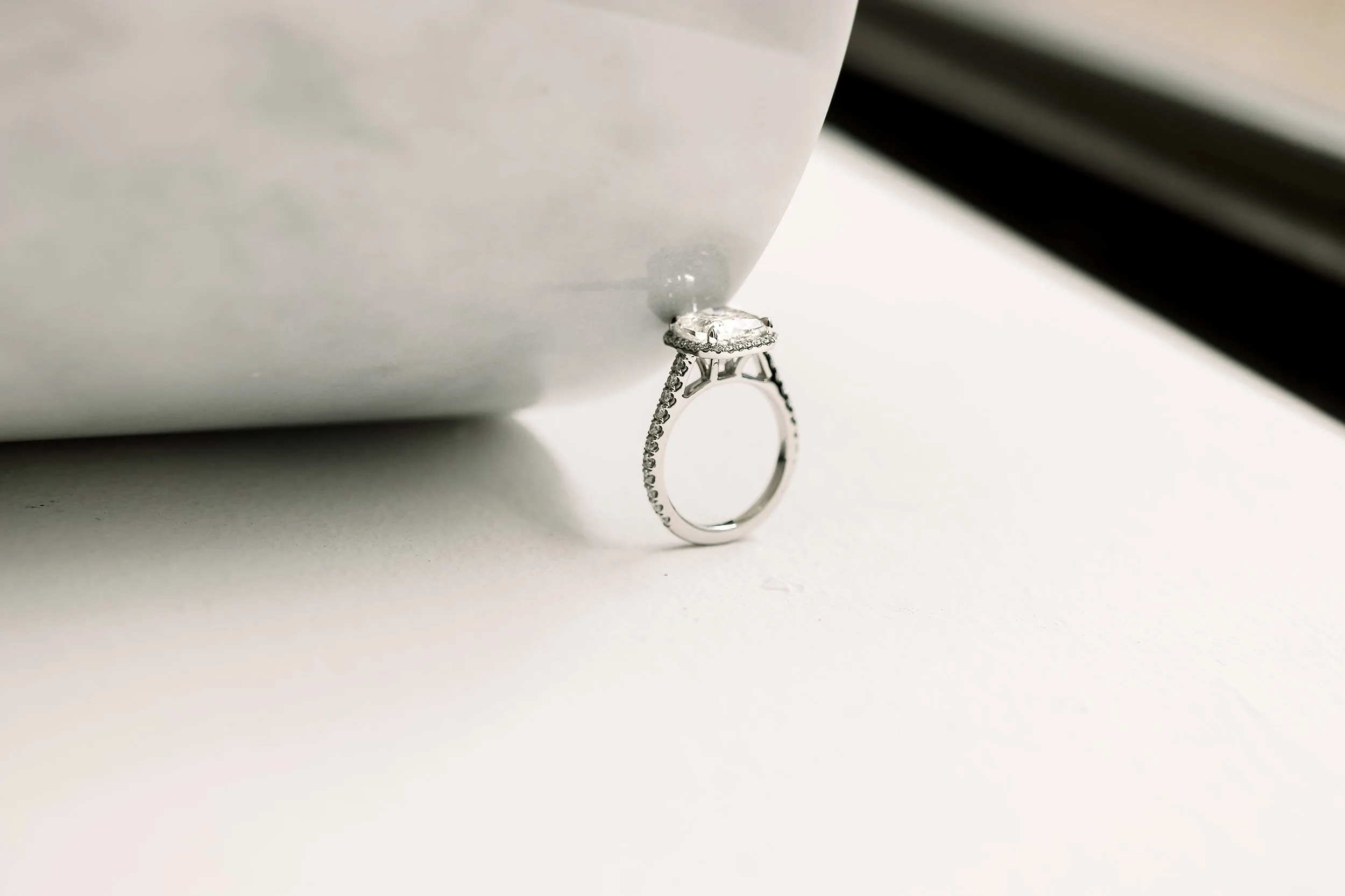 3ct cushion in halo pave setting