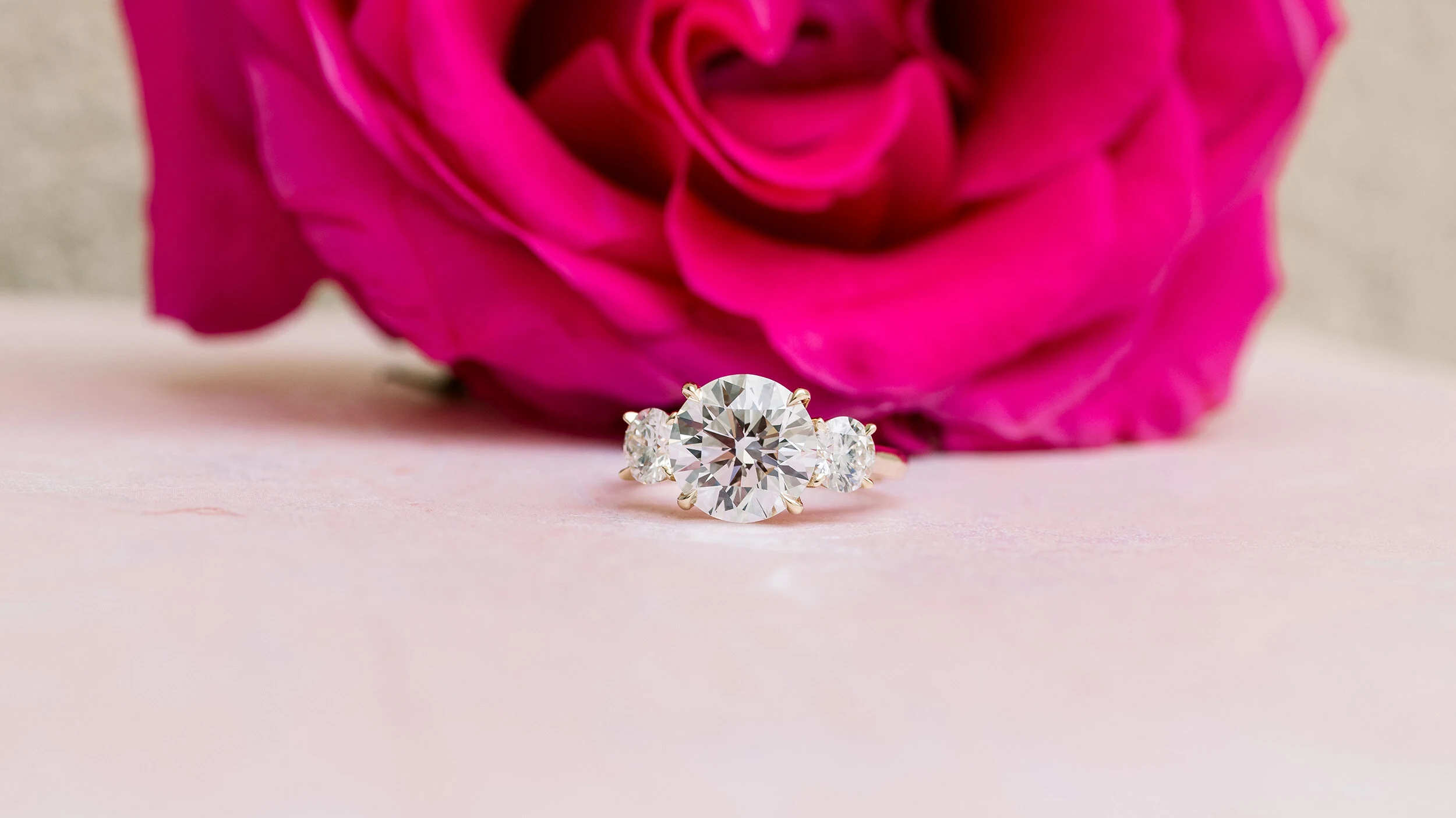 Lab grown diamond solitaire engagement ring in platinum