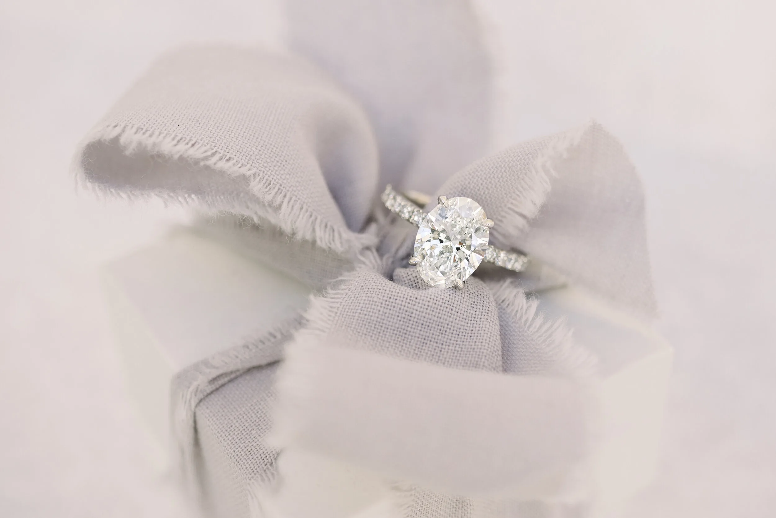 Platinum Oval Lab Grown Diamond Engagement Ring