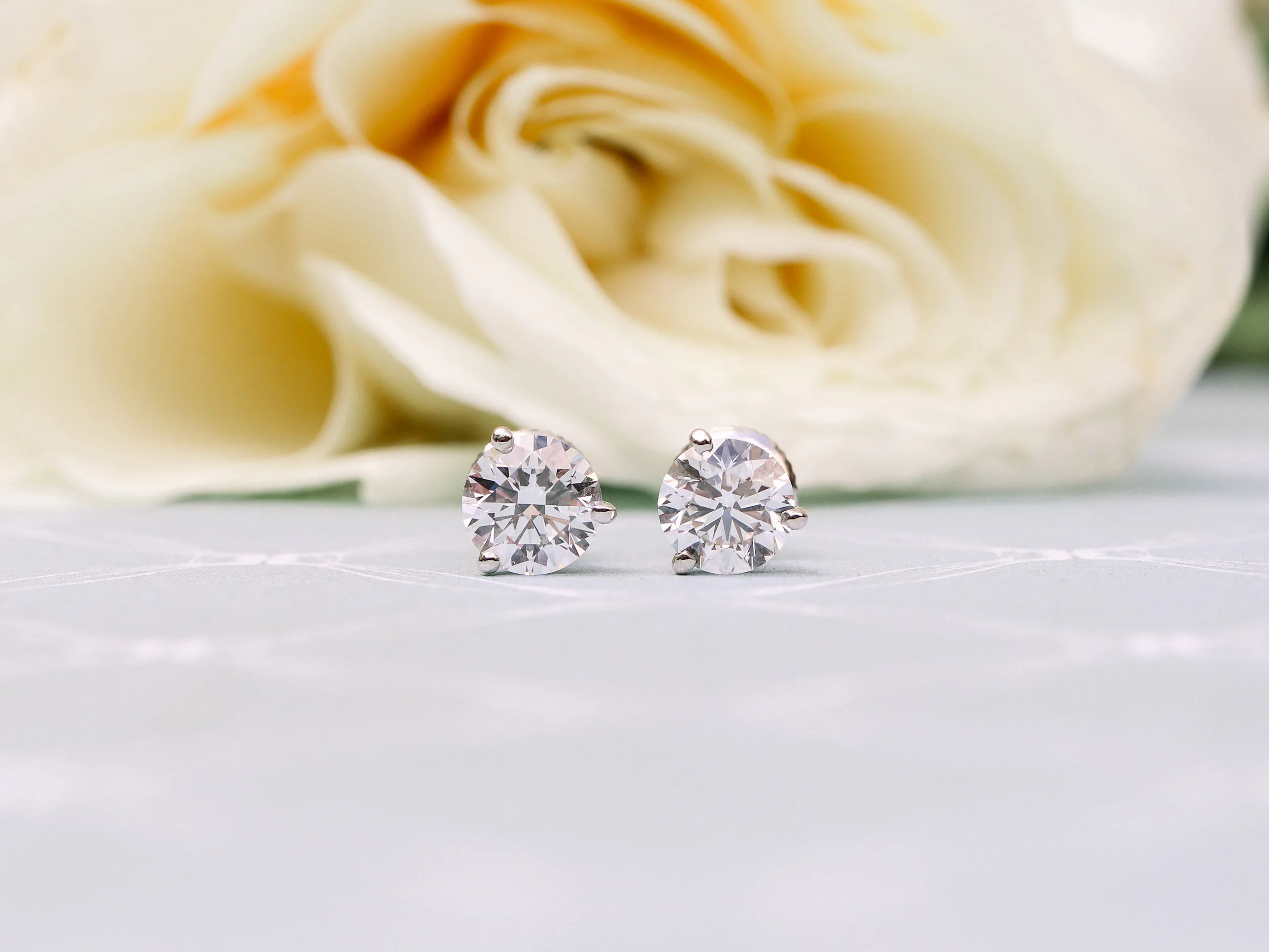 2 carat round martini lab created diamond stud earrings in white gold ada diamonds design ad-252 artistic image