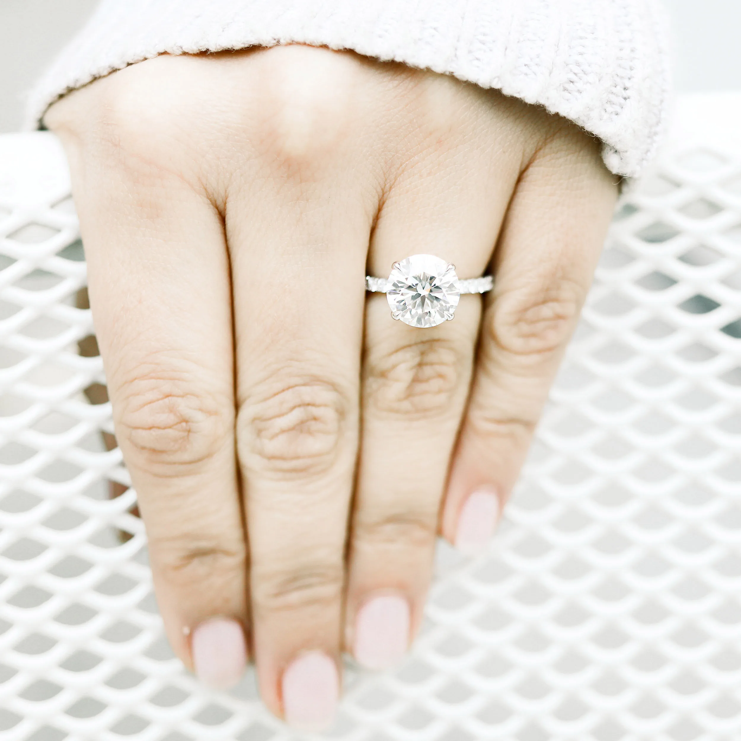 3 carat round lab diamond solitaire engagement ring in Yellow Gold Ada Diamonds AD-066