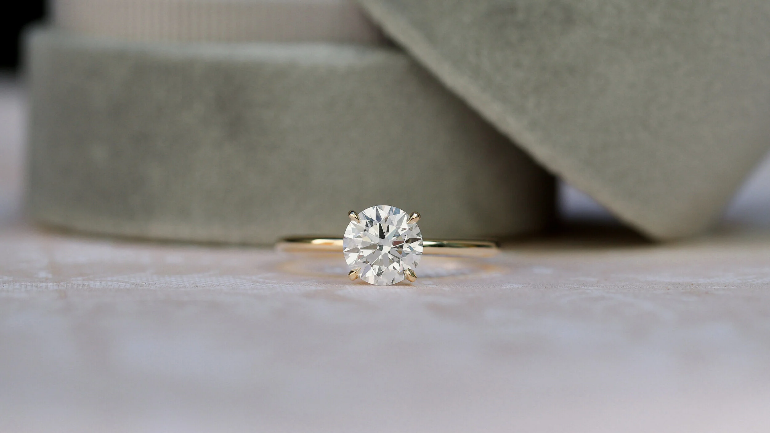 Lab grown solitaire diamond engagement ring