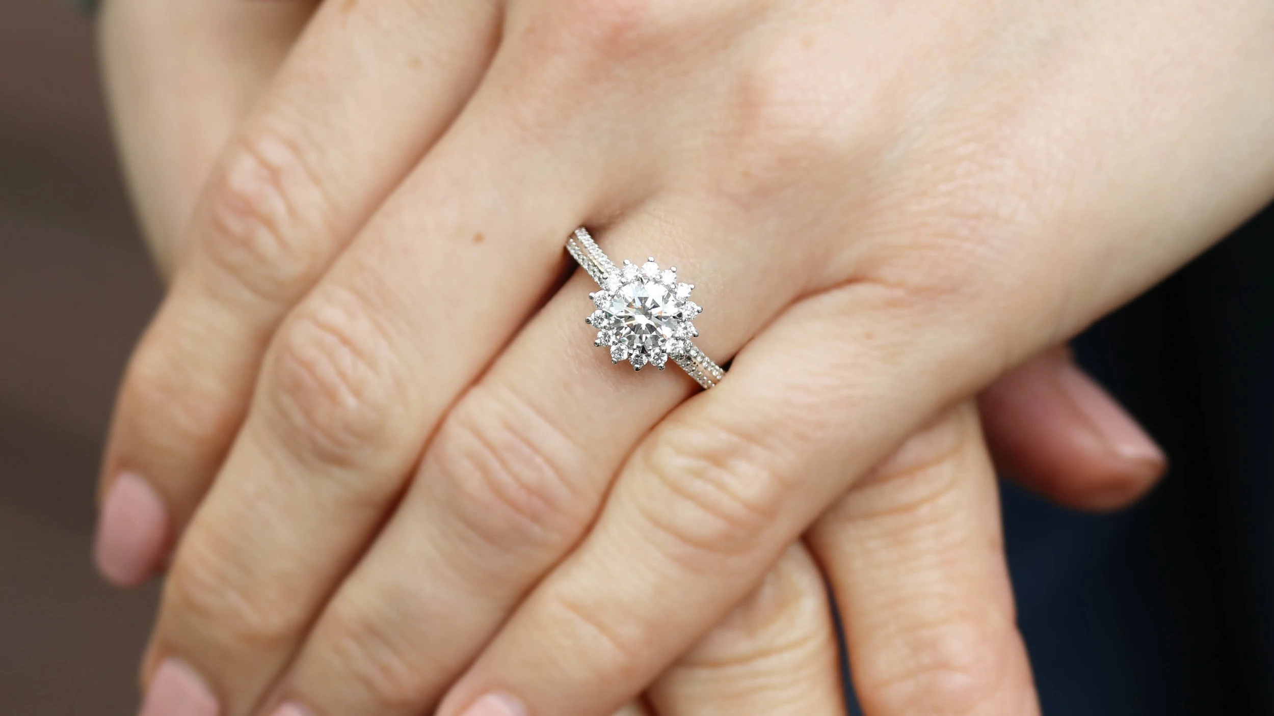 custom royal halo lab diamond round brilliant engagement ring