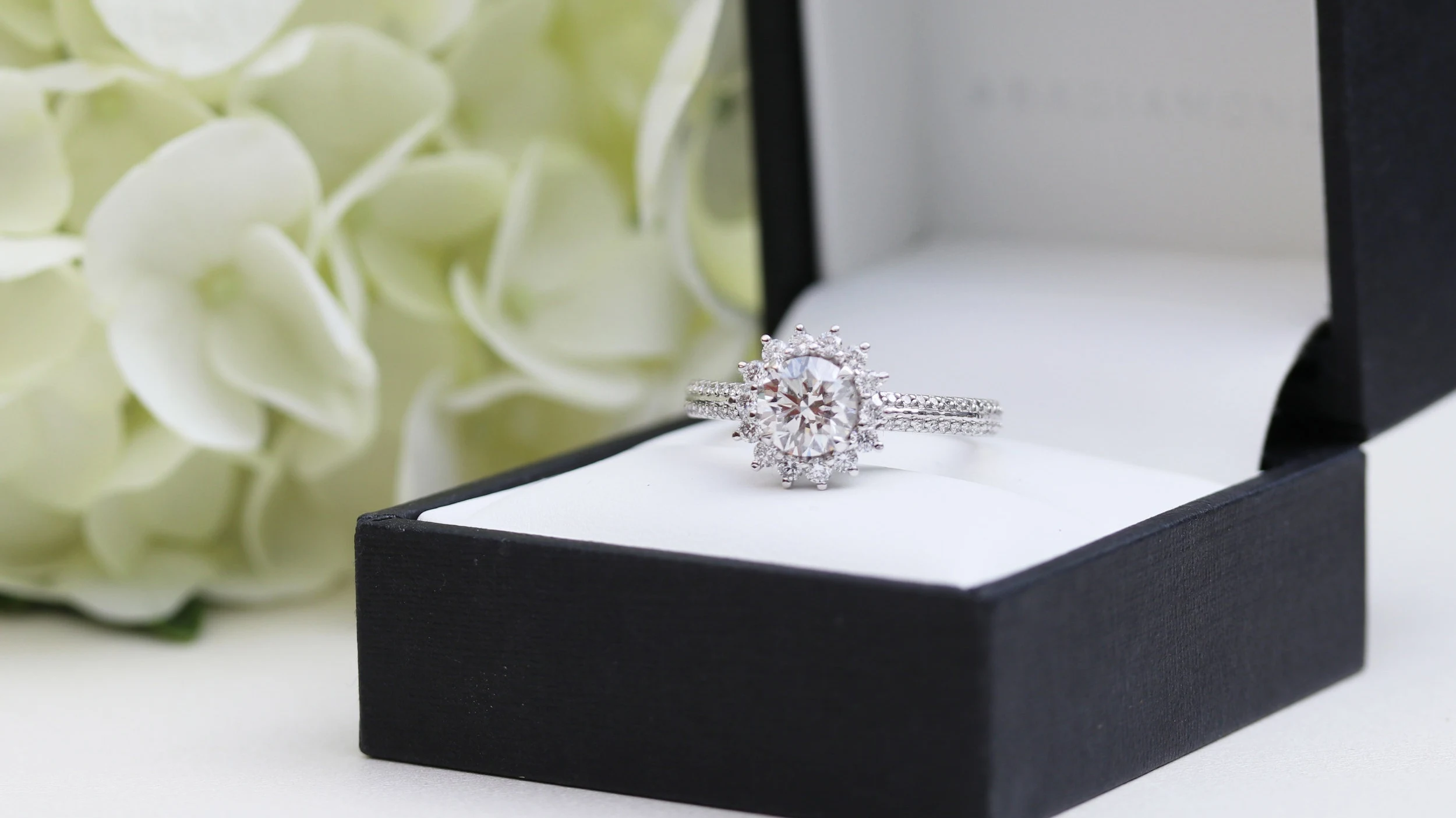 royal halo lab created diamond engagement ring