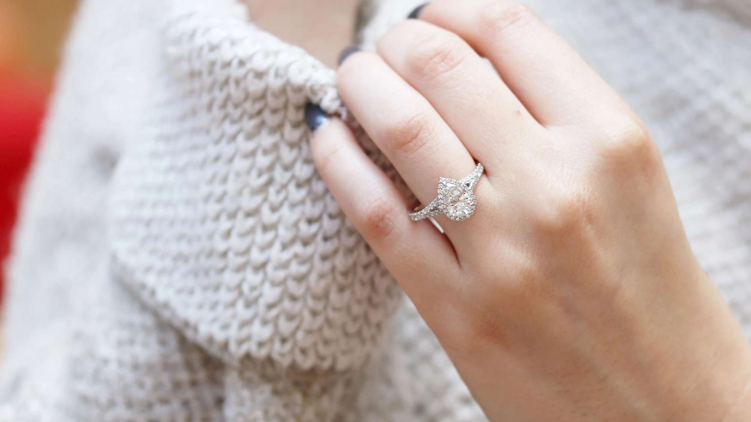 pear halo synthetic diamond split shank engagement ring ada diamonds