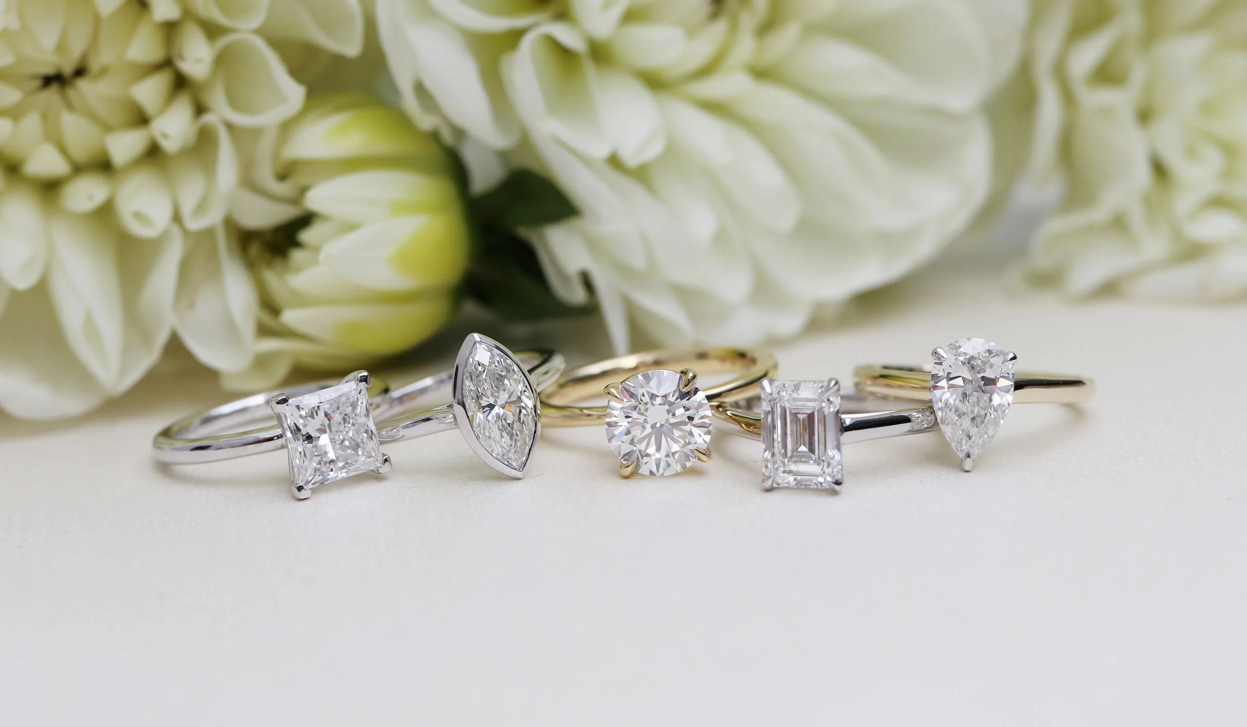 east west emerald lab diamond solitaire engagement ring ada diamonds