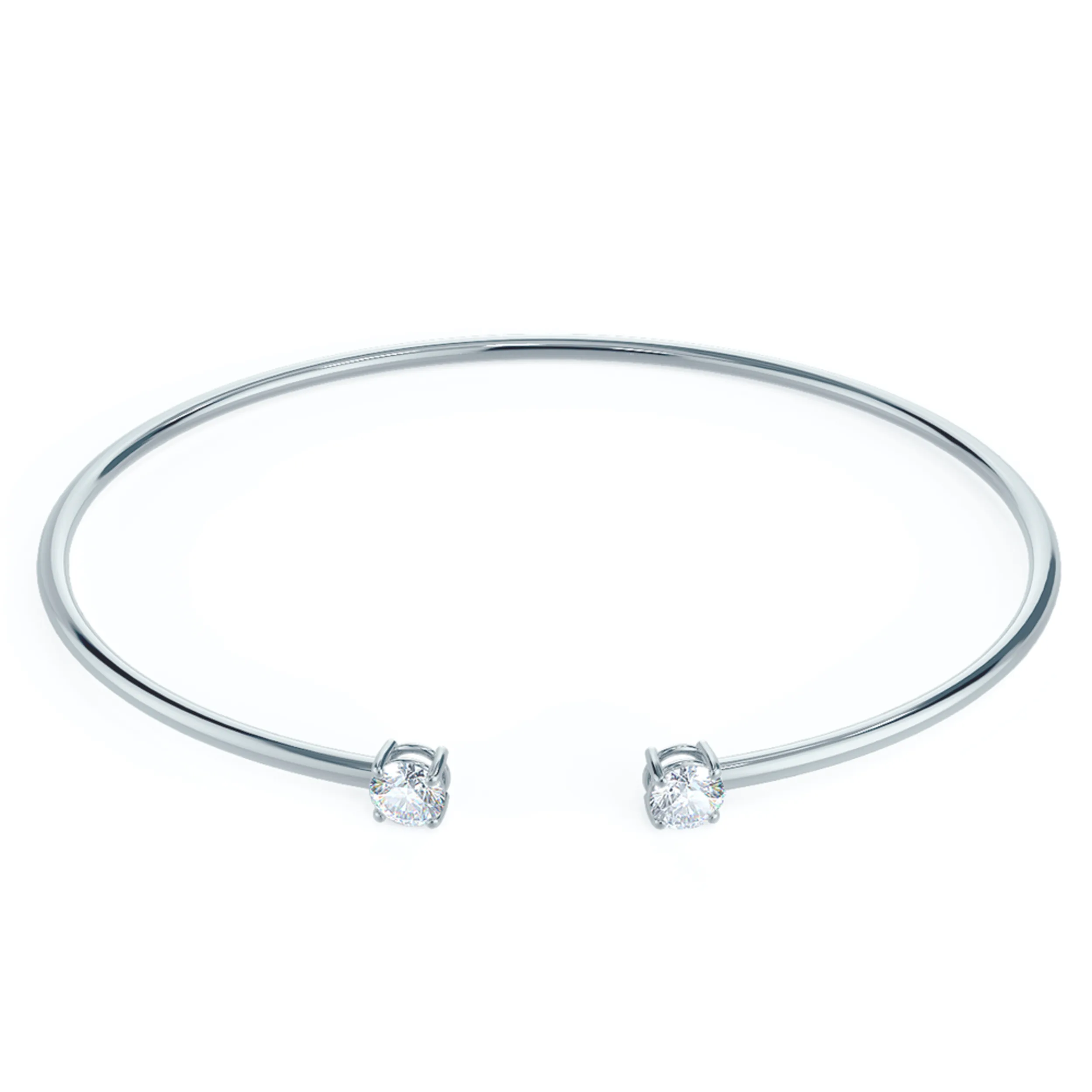 One Row Brilliant Lab Created Diamond Cuff Bracelet in Platinum Design-046