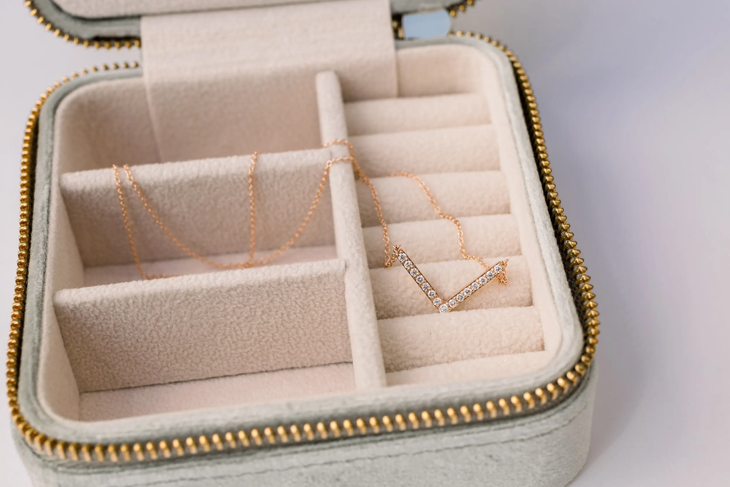 14k rose gold lab diamond v fashion necklace ada diamonds design ad 120