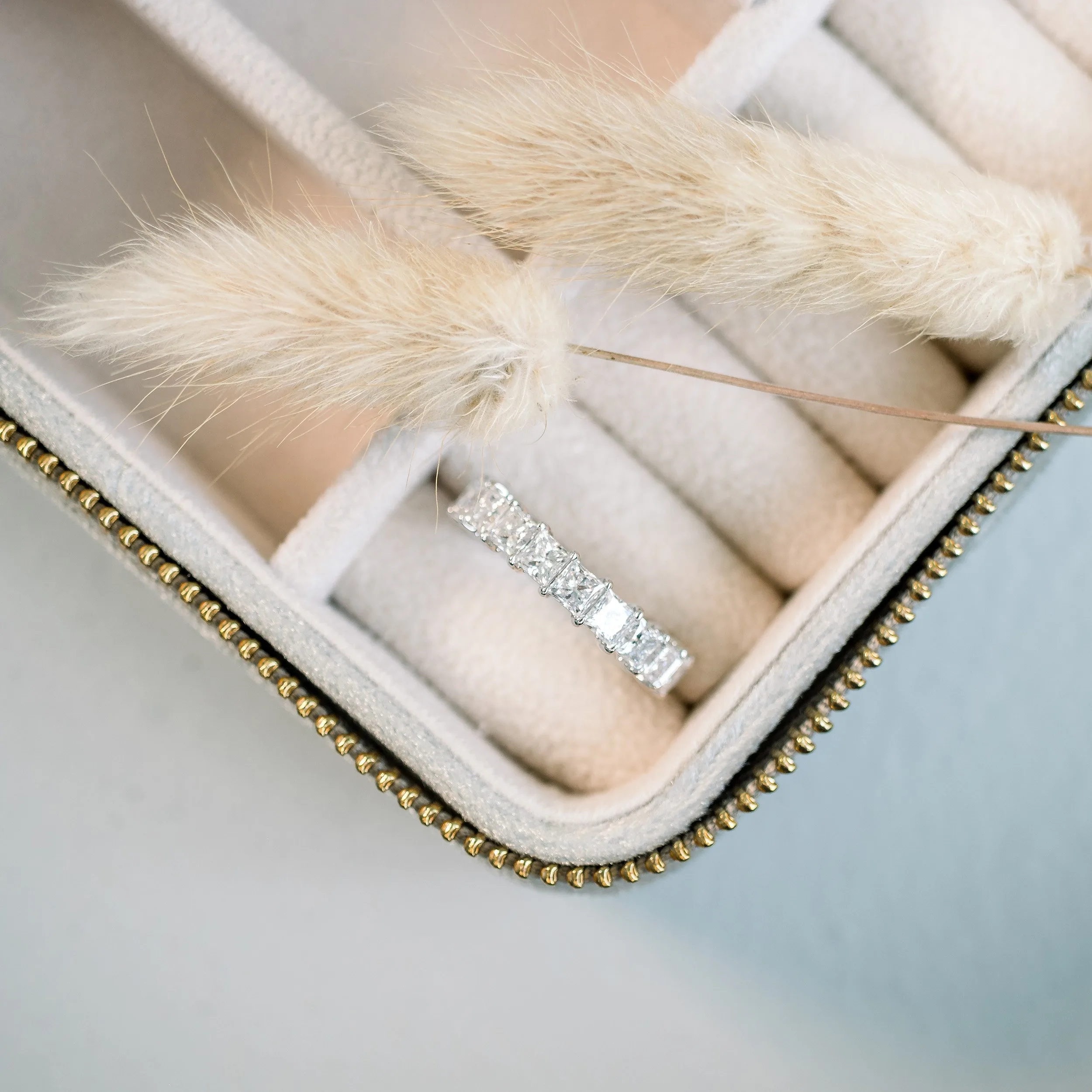18k white gold princess cut lab diamond wedding band with 0.2ct each stones ada diamonds design ad 194