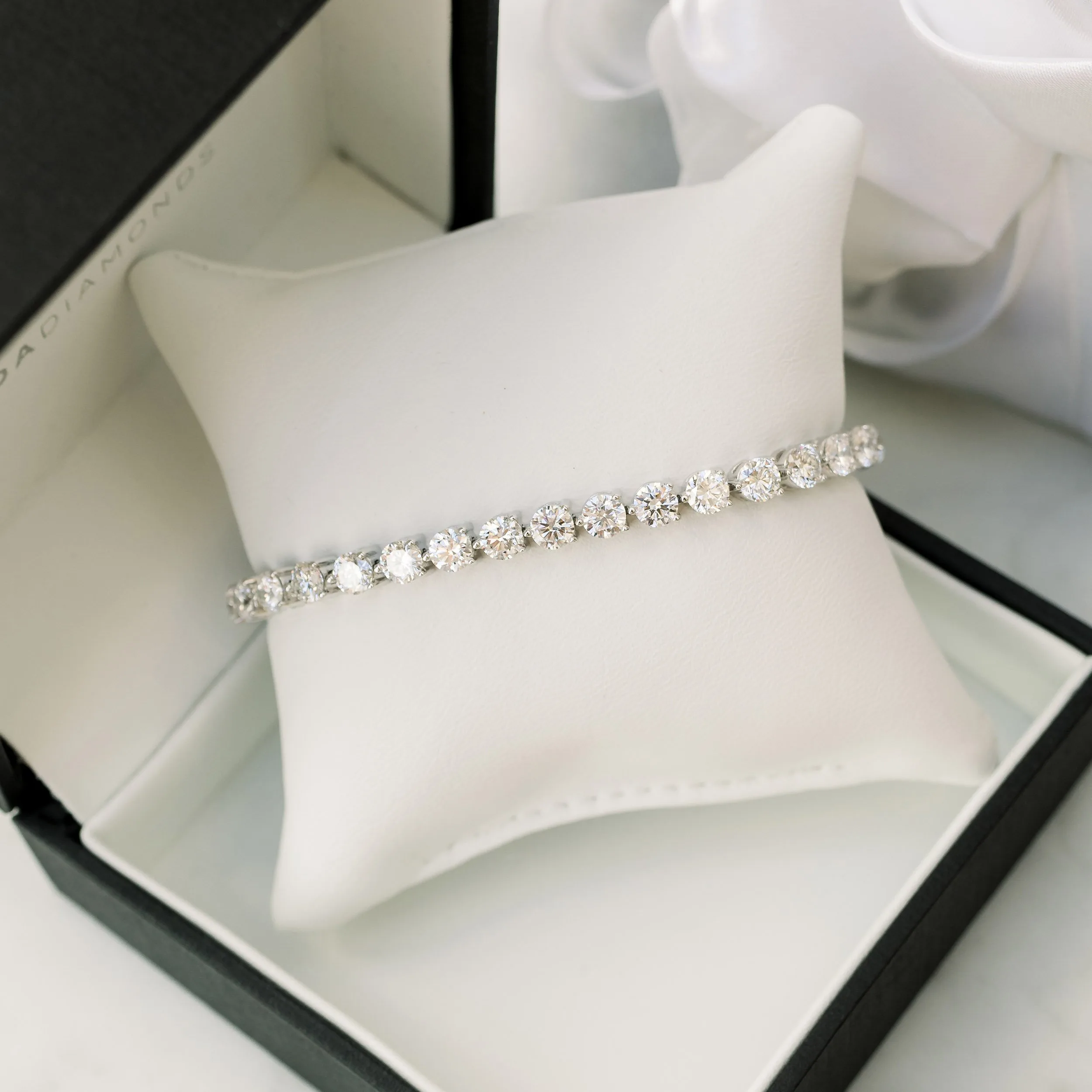 10 carat lab diamond tennis bracelet in white gold ada diamonds design ad 253