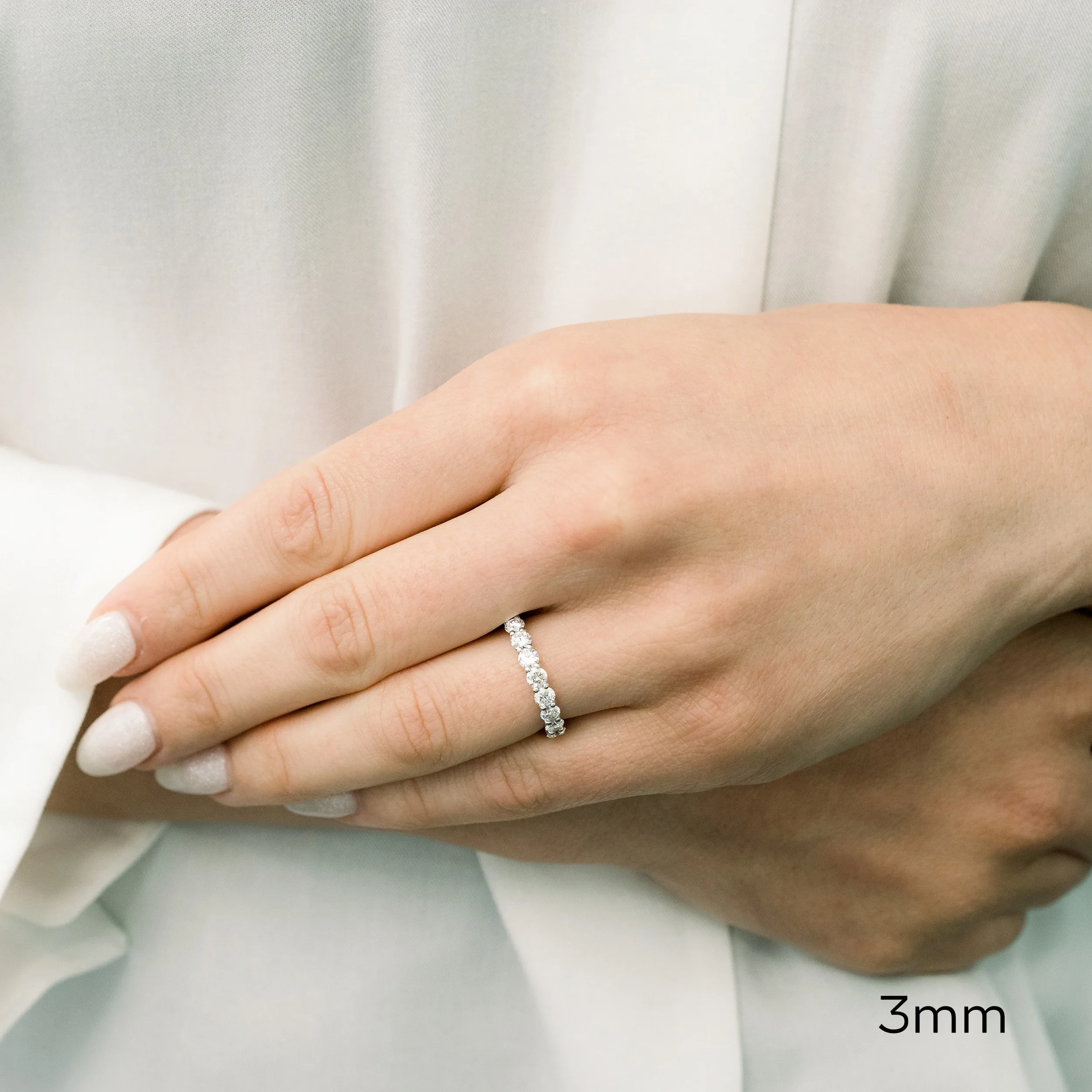 3mm Lab Created Diamond French U Pave Round Eternity Band Ada Diamonds Design AD-164