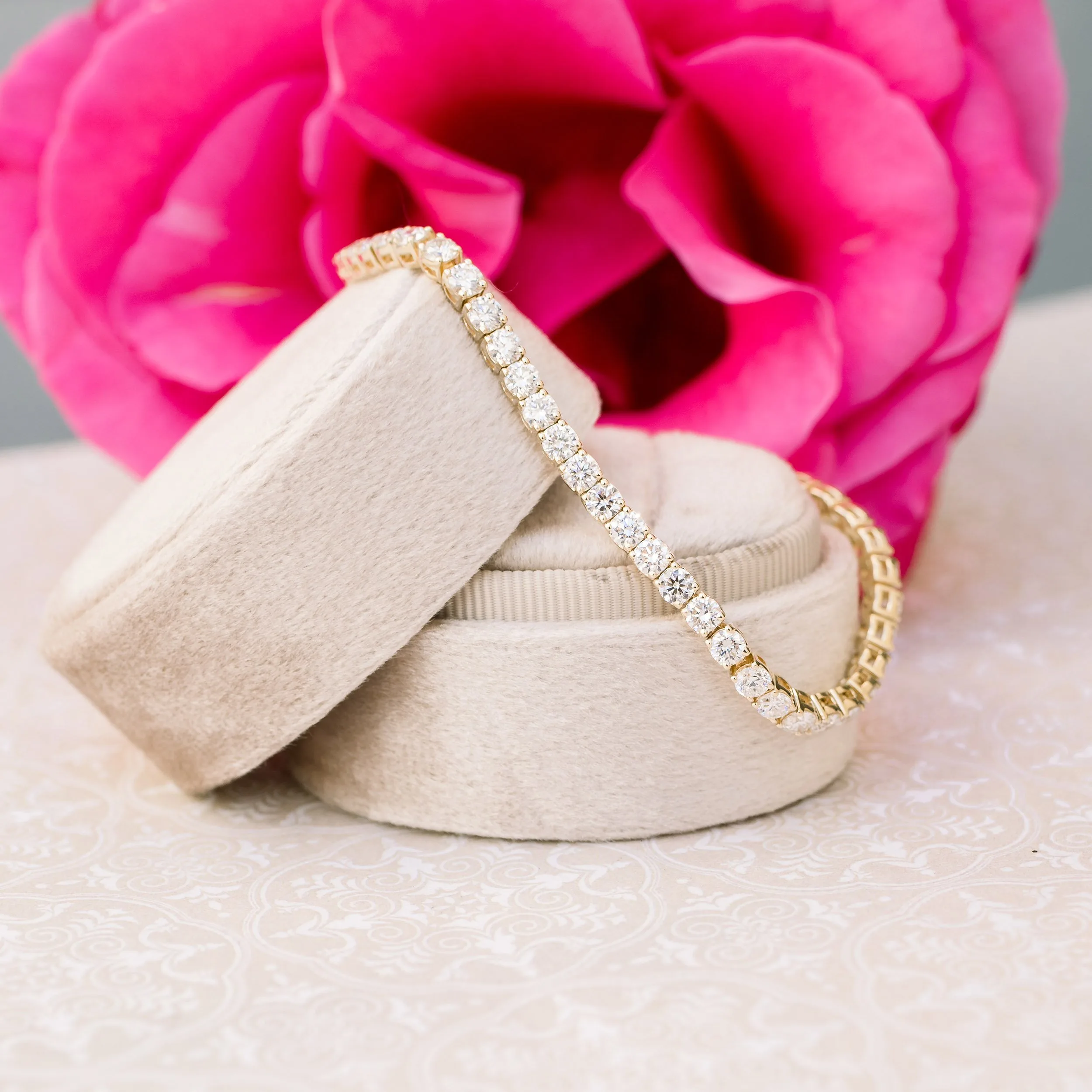 Single Line Pear Shape Diamond Tennis Bracelet - Jaipur Jewels