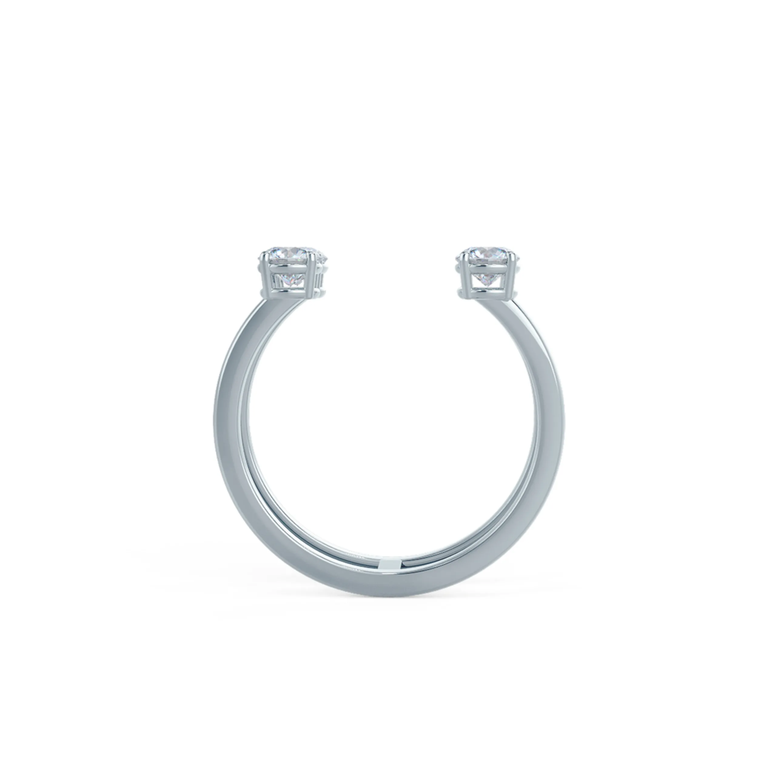 Two Row Brilliant Lab Created Diamond Fashion Ring in White Gold Design-054