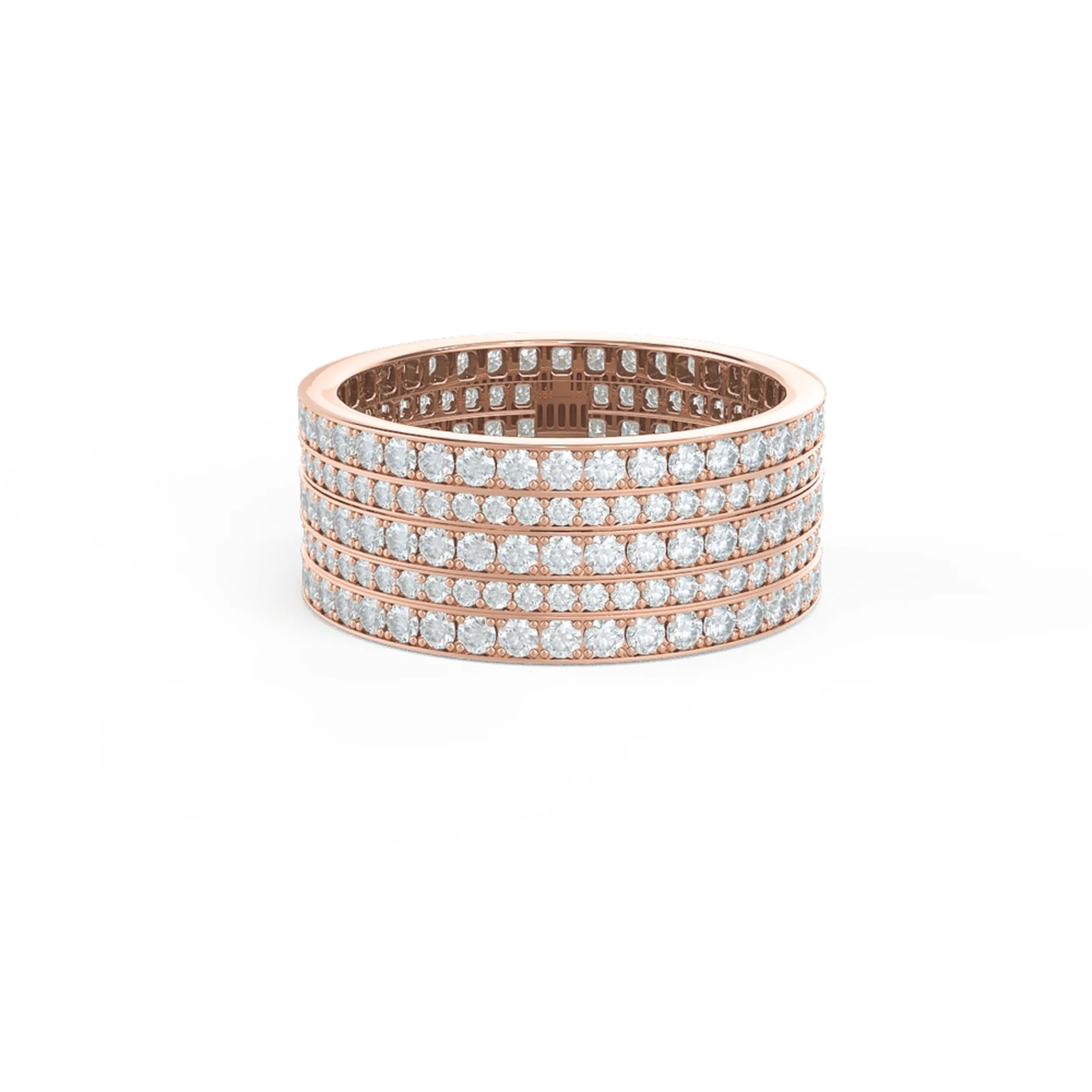 Spinning Stacked Lab Created Diamond Fashion Ring in Rose Gold Design-101