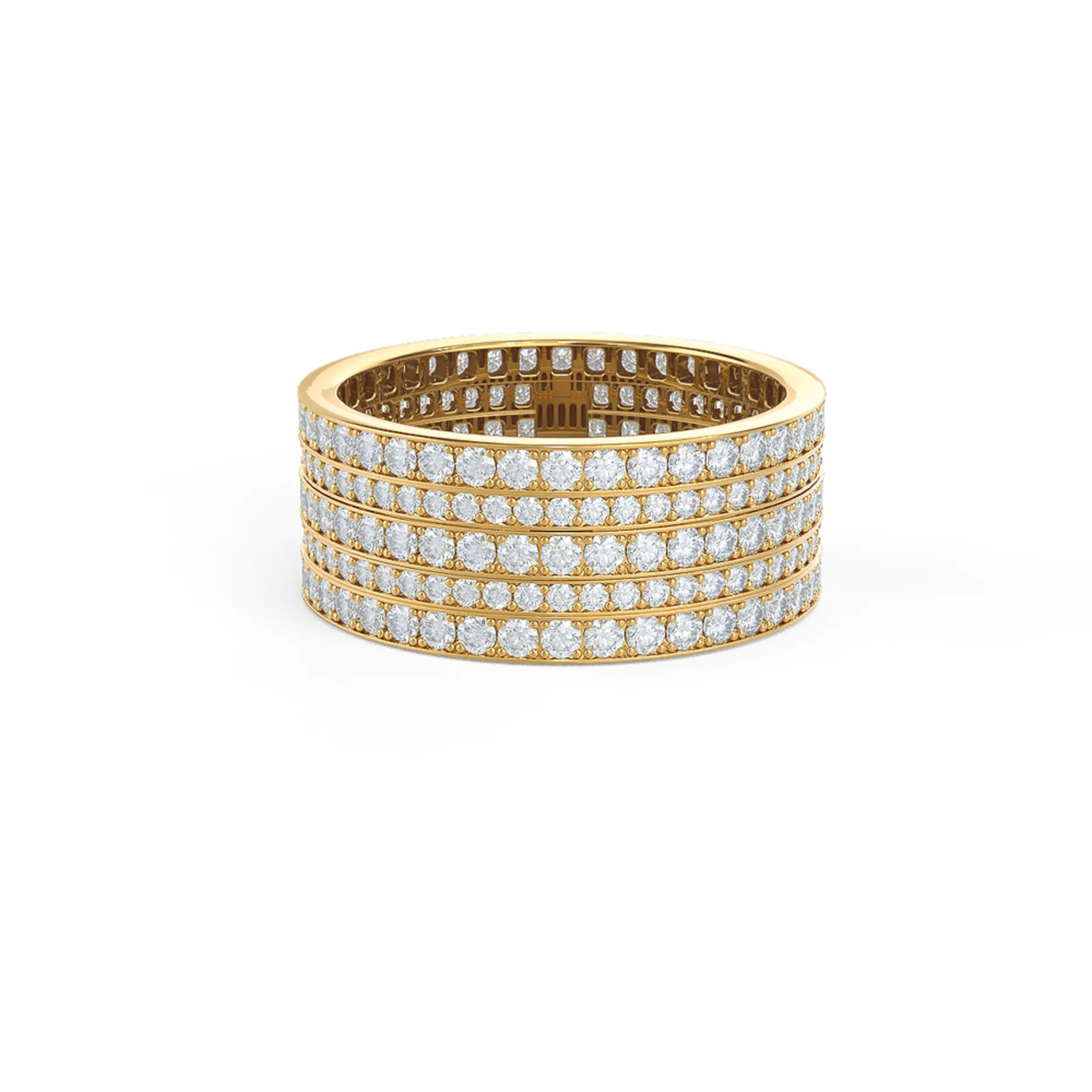 Spinning Stacked Lab Created Diamond Fashion Ring in Yellow Gold Design-101