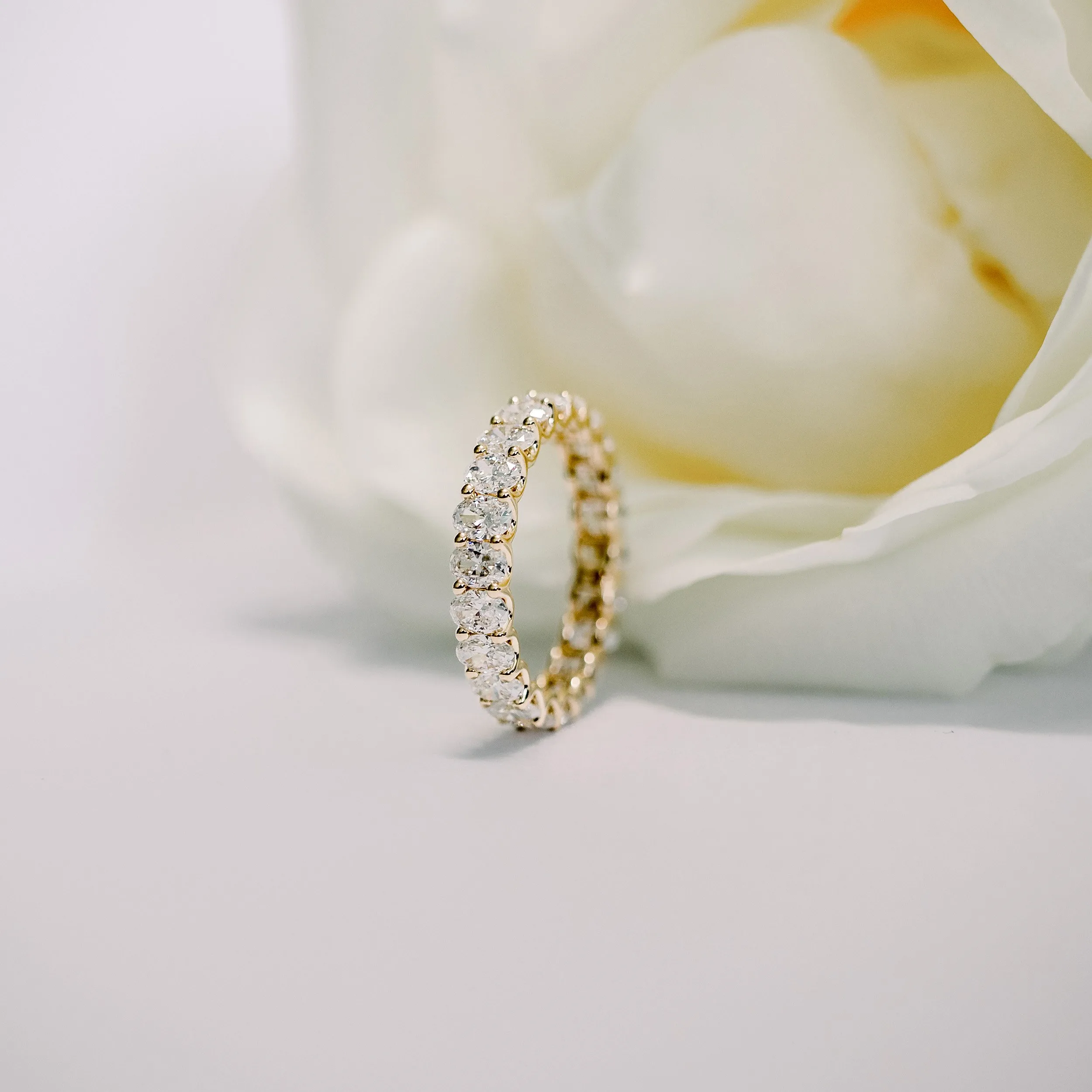 yellow gold 2 carat oval cut lab created diamond eternity band ada diamonds design ad 193 macro