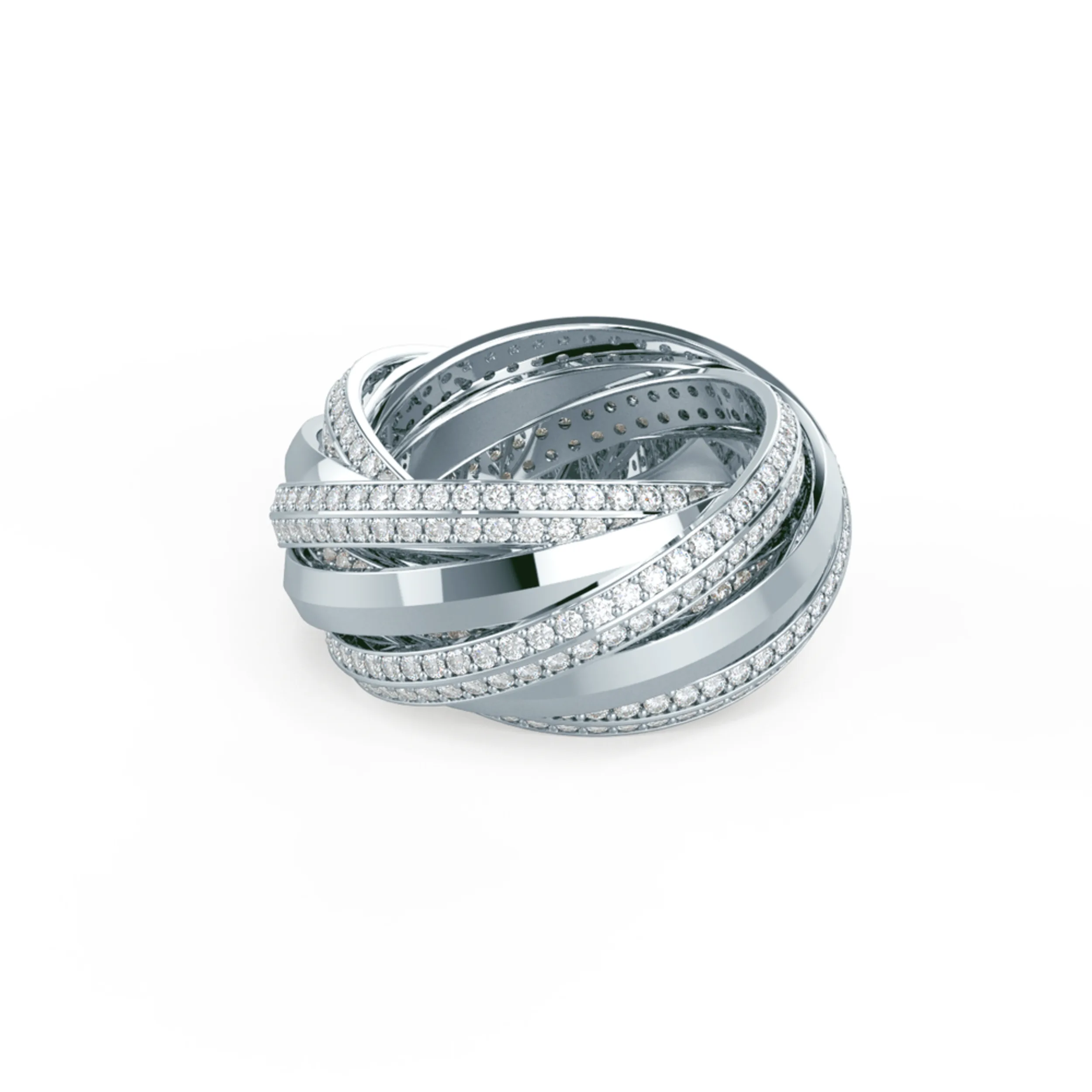 Lovelock Illusion Interlocking Lab Created Diamond Fashion Ring in Platinum Design-094