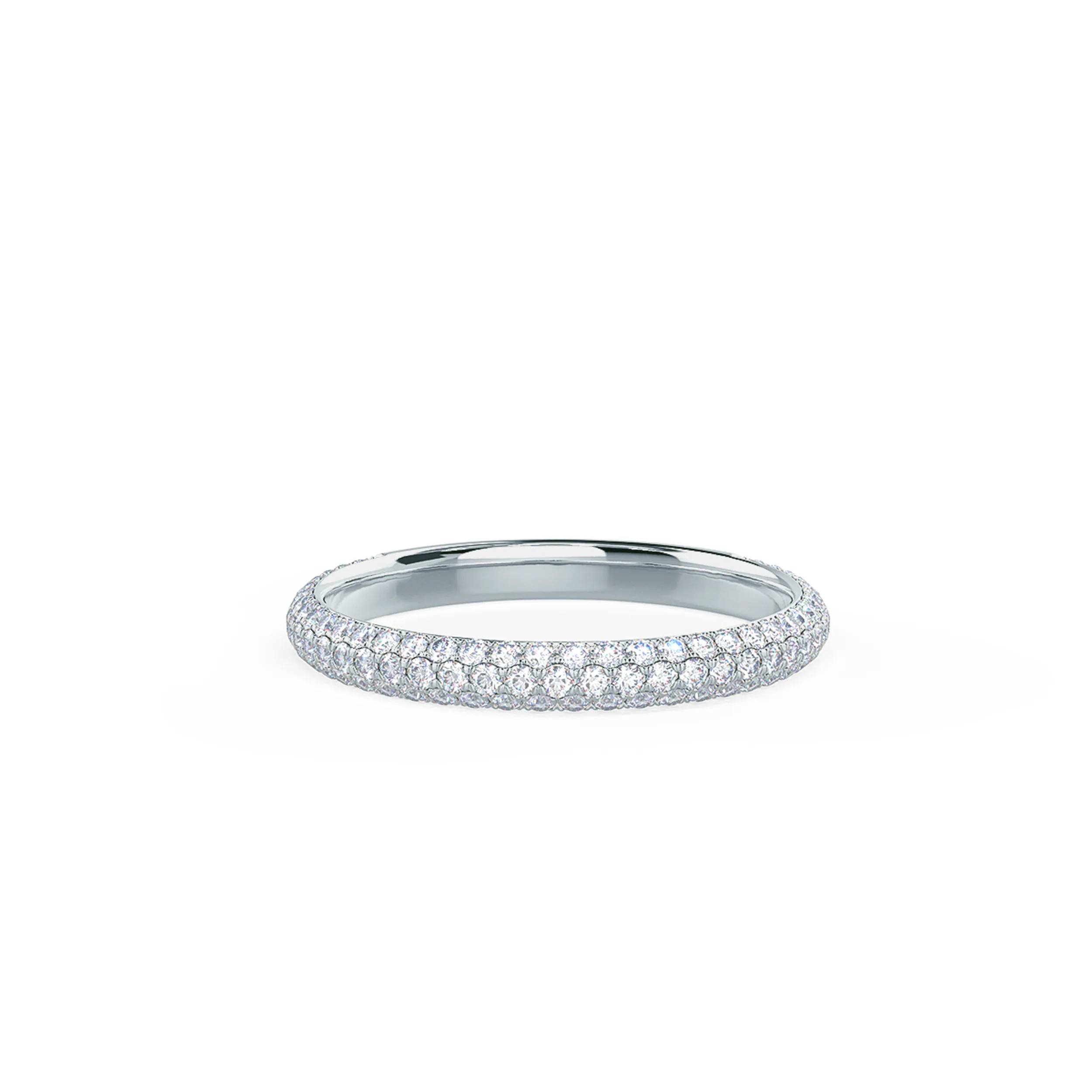 Lab Created Diamond Micro Pave Wedding Band Rendering In Front View AD241