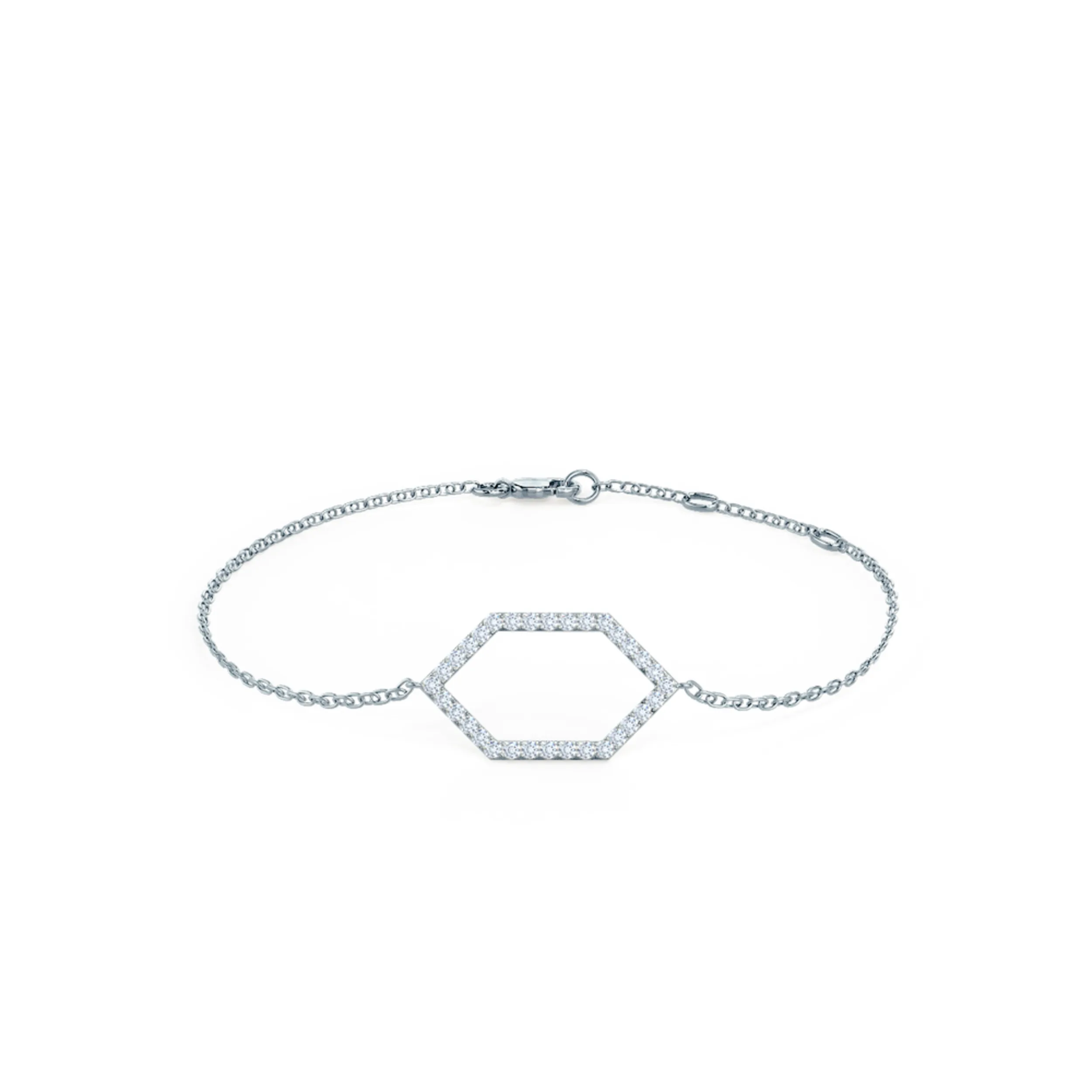 Open Hexagon 6th Element Lab Created Diamond Fashion Bracelet in Platinum Design-051
