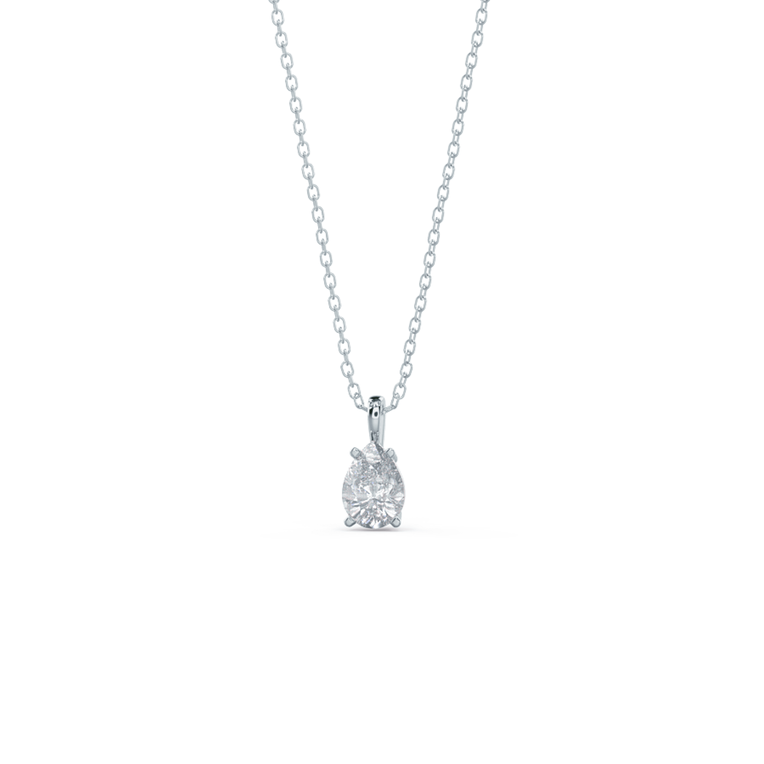 0.5 ctw Lab Diamonds set in 18k White Gold Classic Pear Pendant ()