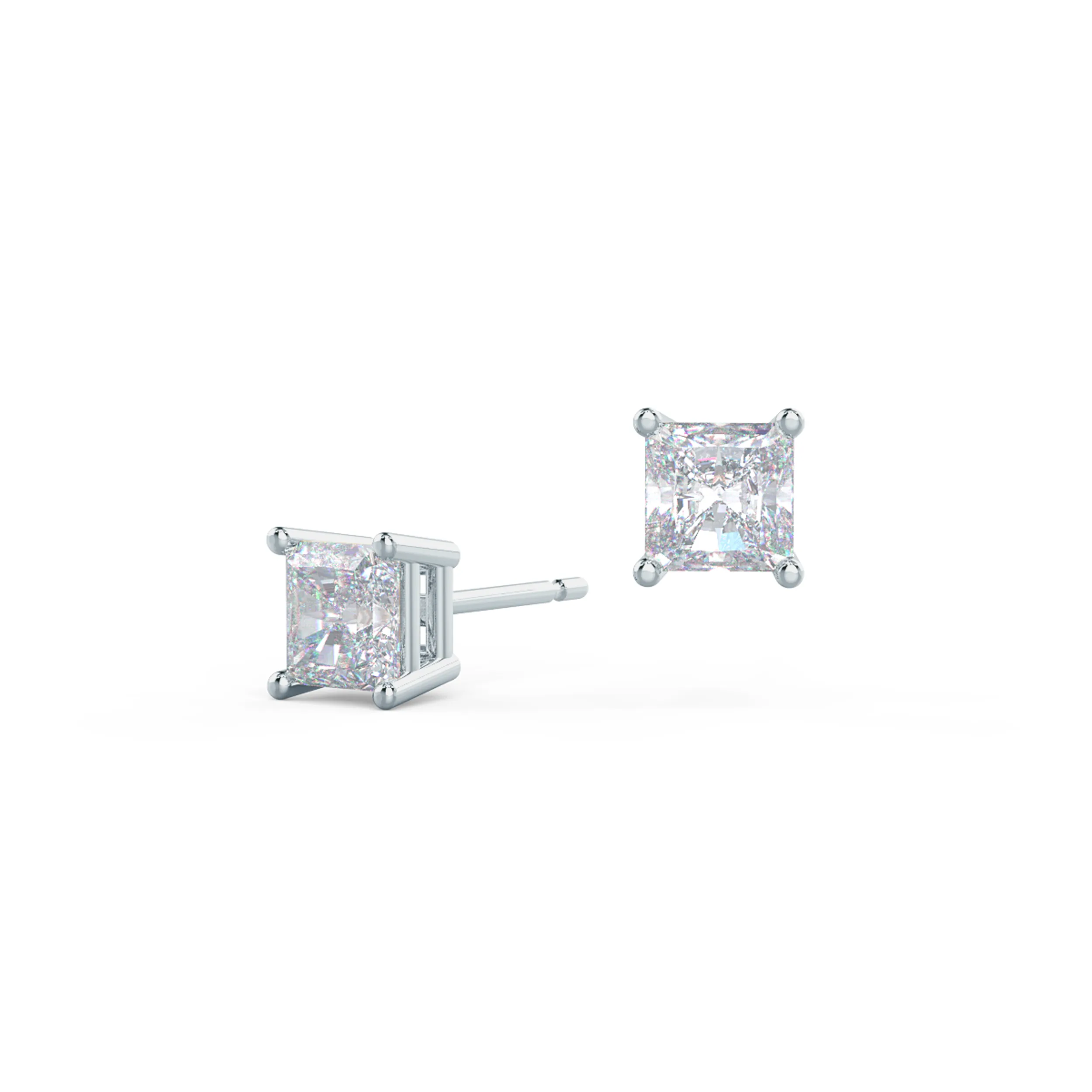 1.0 carat Radiant Diamond Stud Earrings in Platinum