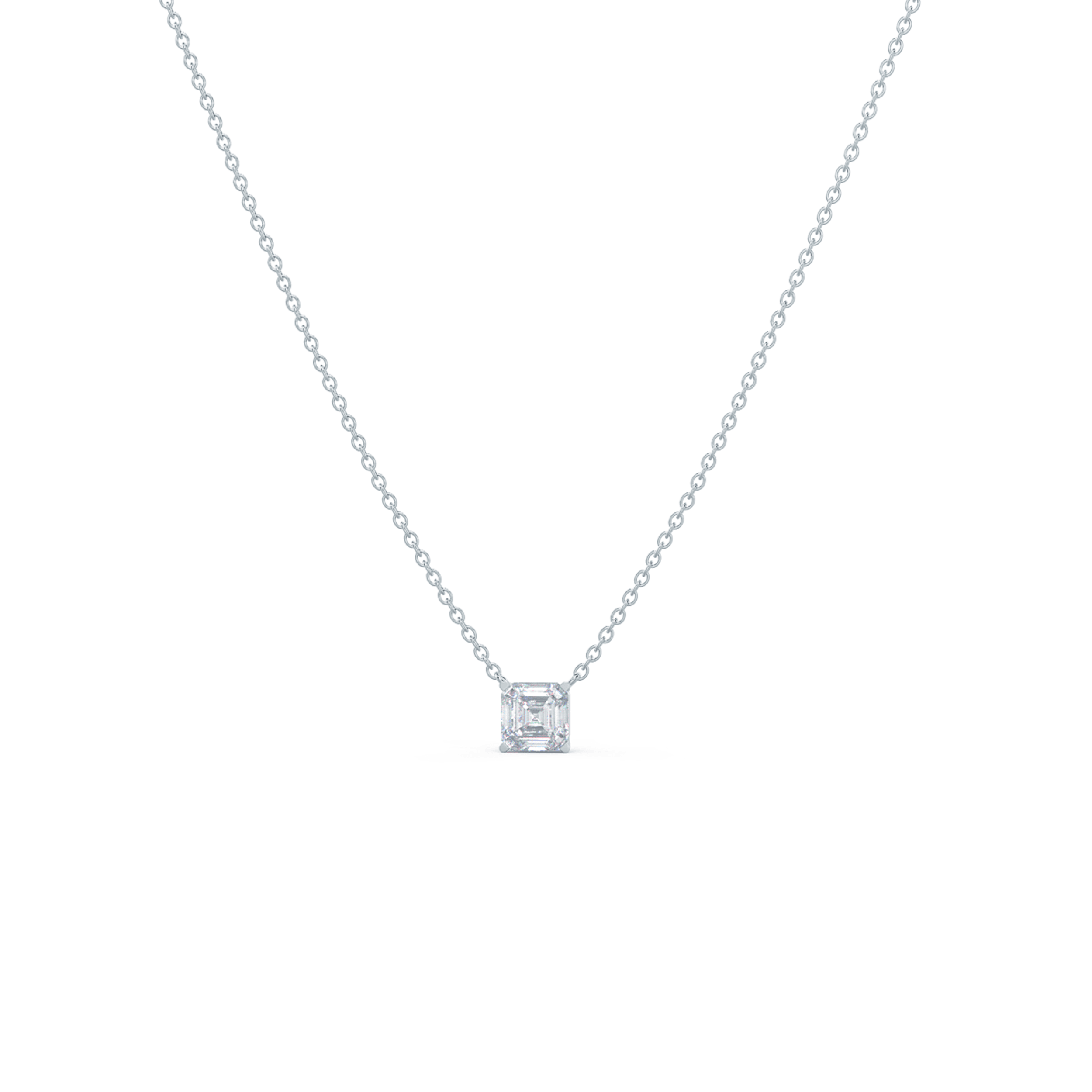 18k Yellow Gold Princess Invisible Setting diagonal square contemporary diamond  pendant (0.47 Ct, H , VS )