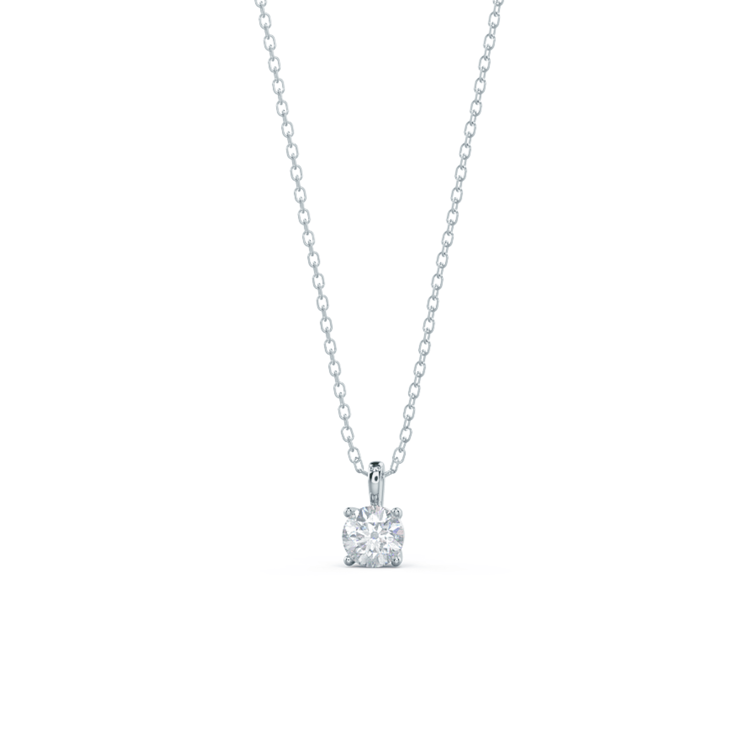 Platinum Round Diamond Classic Solitaire Pendant featuring High Quality 0.5 Carat Diamonds