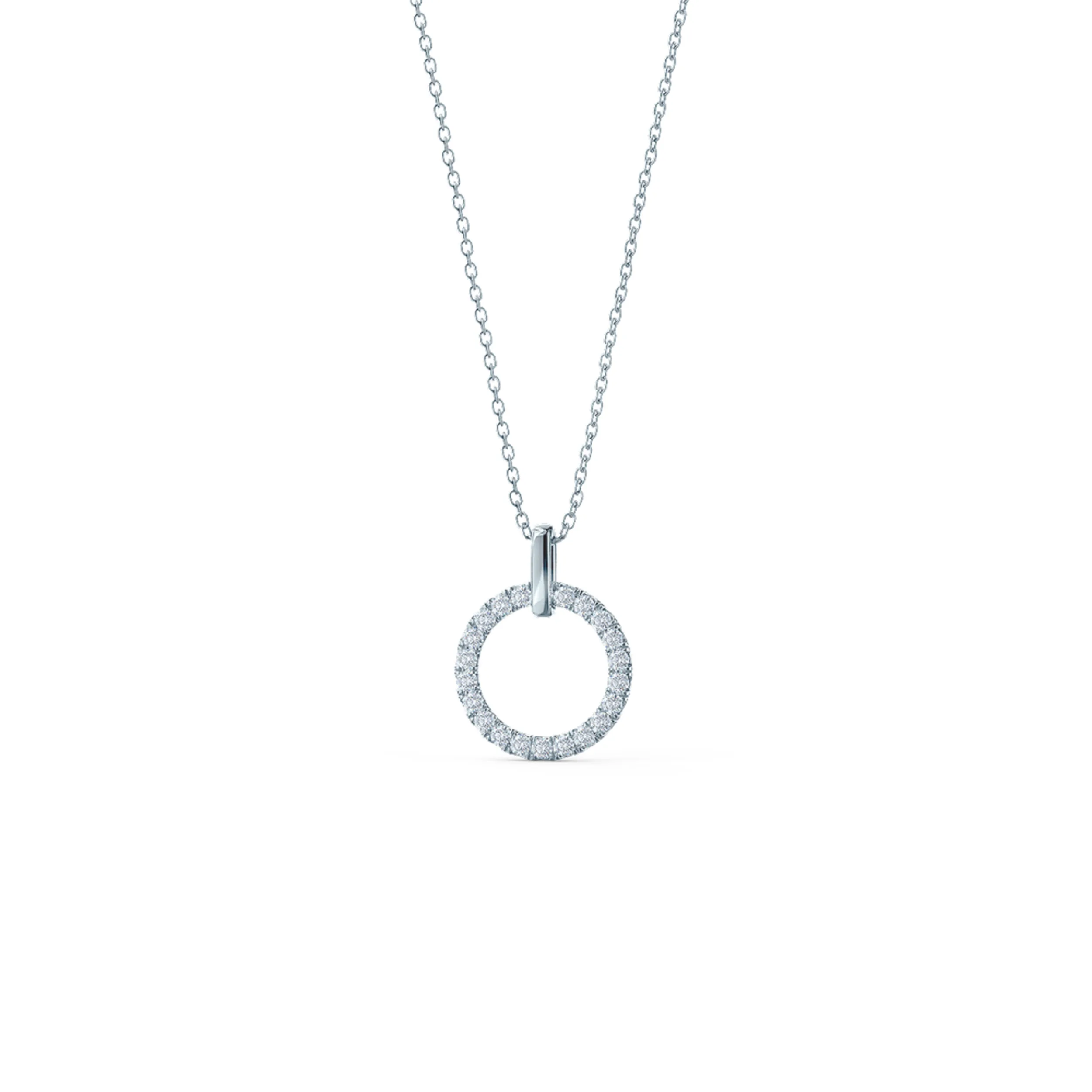 Karma Open Circle Lab Created Diamond Necklace in Platinum Design-033