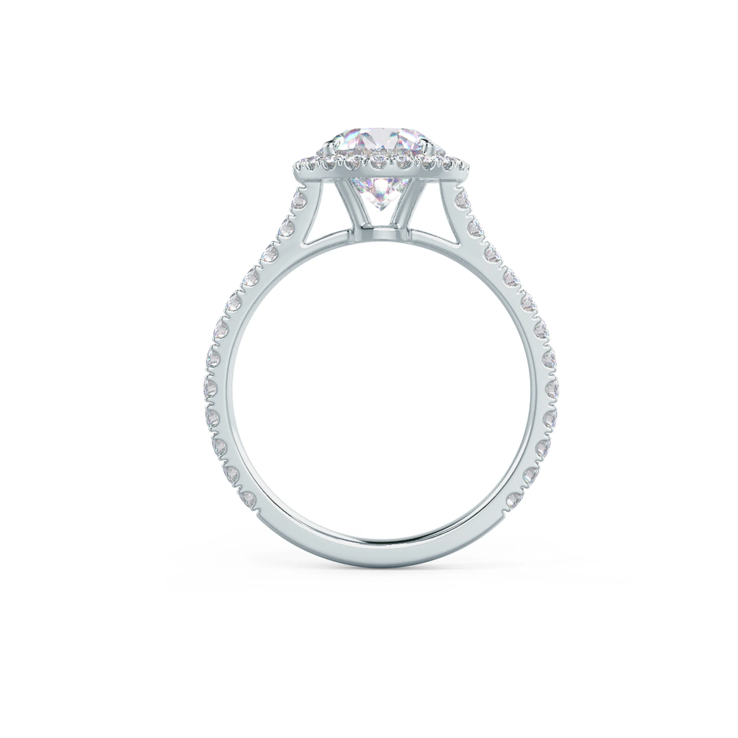 Round Halo Pavé Diamond Engagement Ring