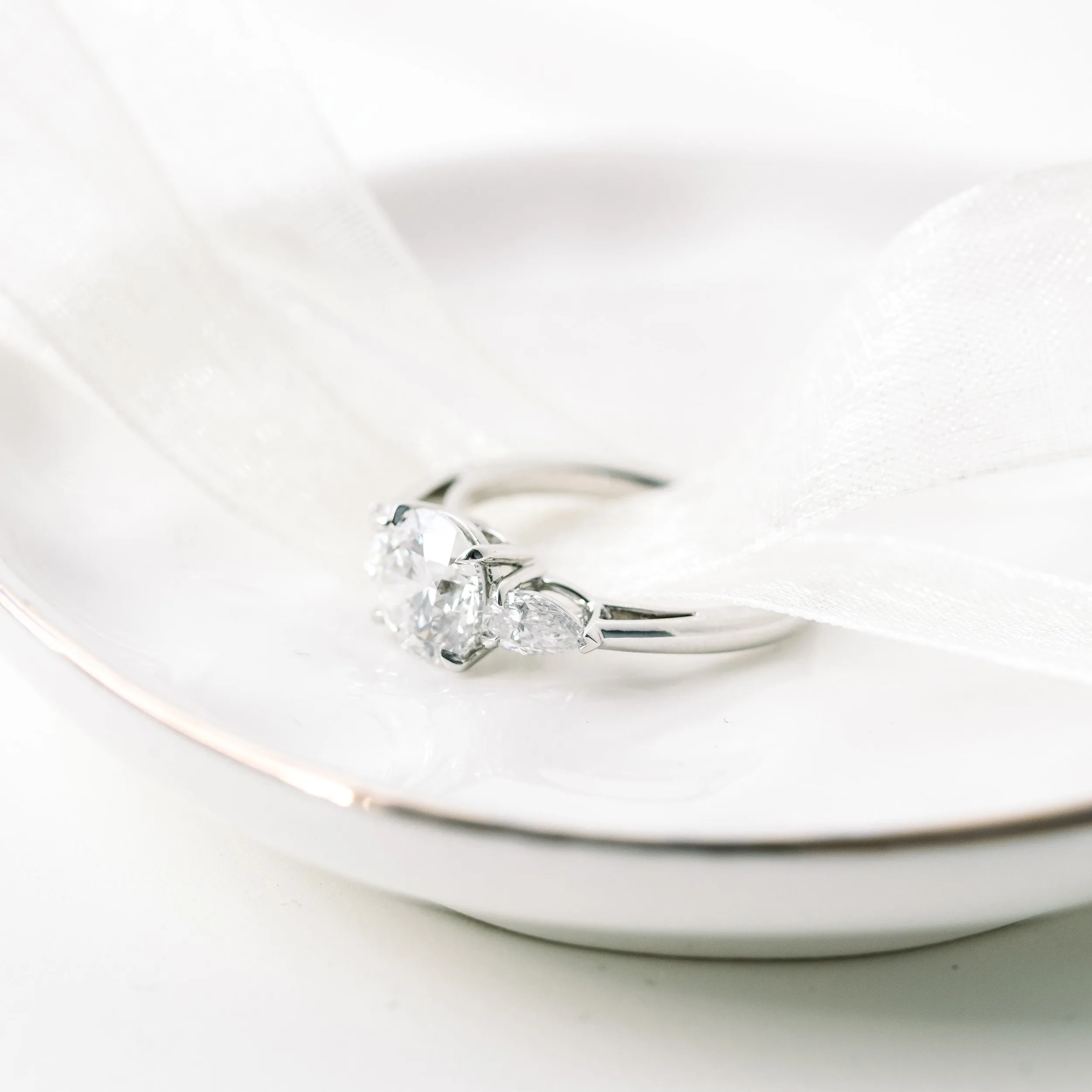 platinum 2.5ct round and pear three stone lab diamond engagement ring ada diamonds design ad 456 profile vew