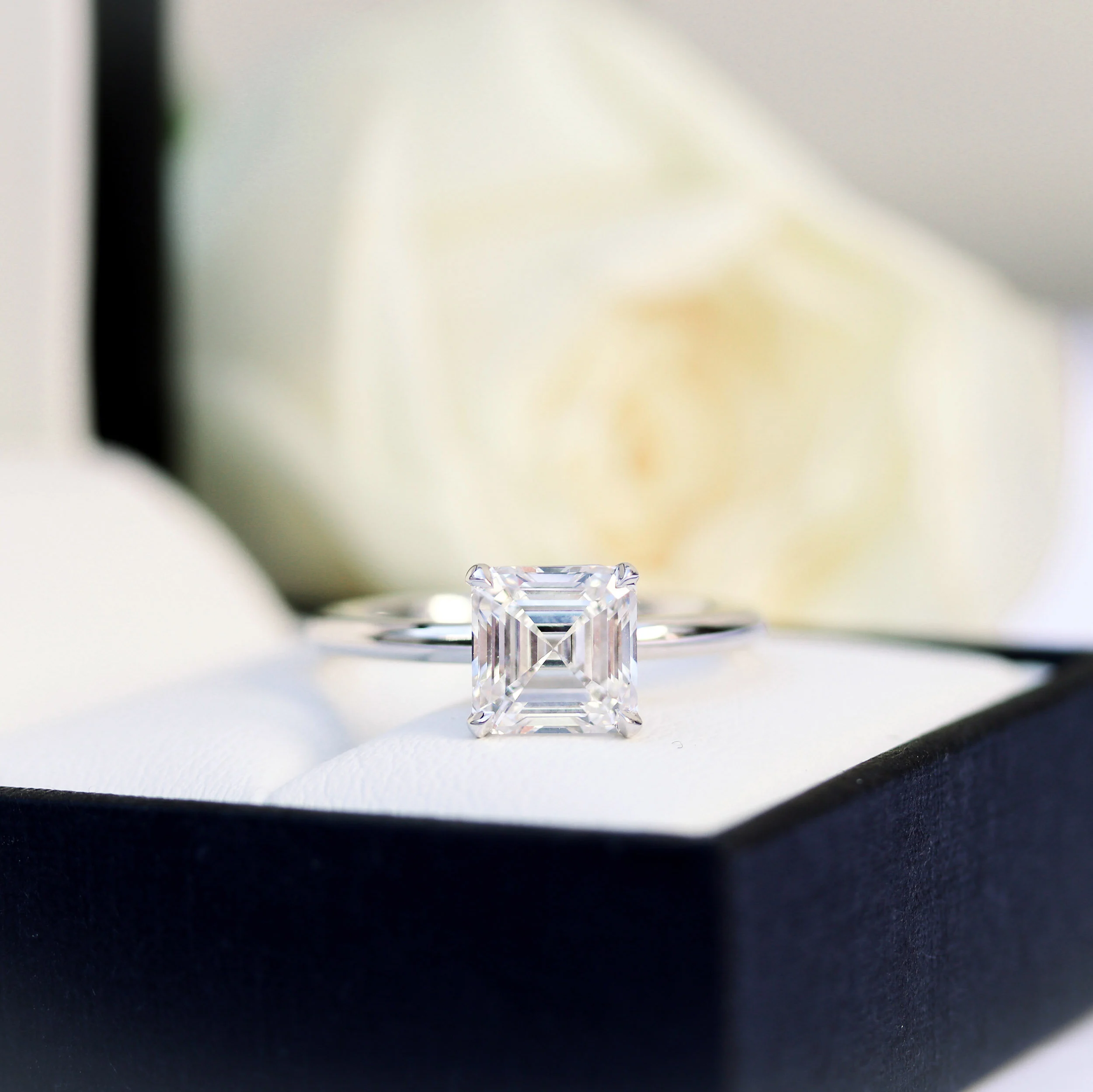 Two Carat Asscher Lab Diamond Solitaire Engagement Ring Ada Diamonds Design AD-234