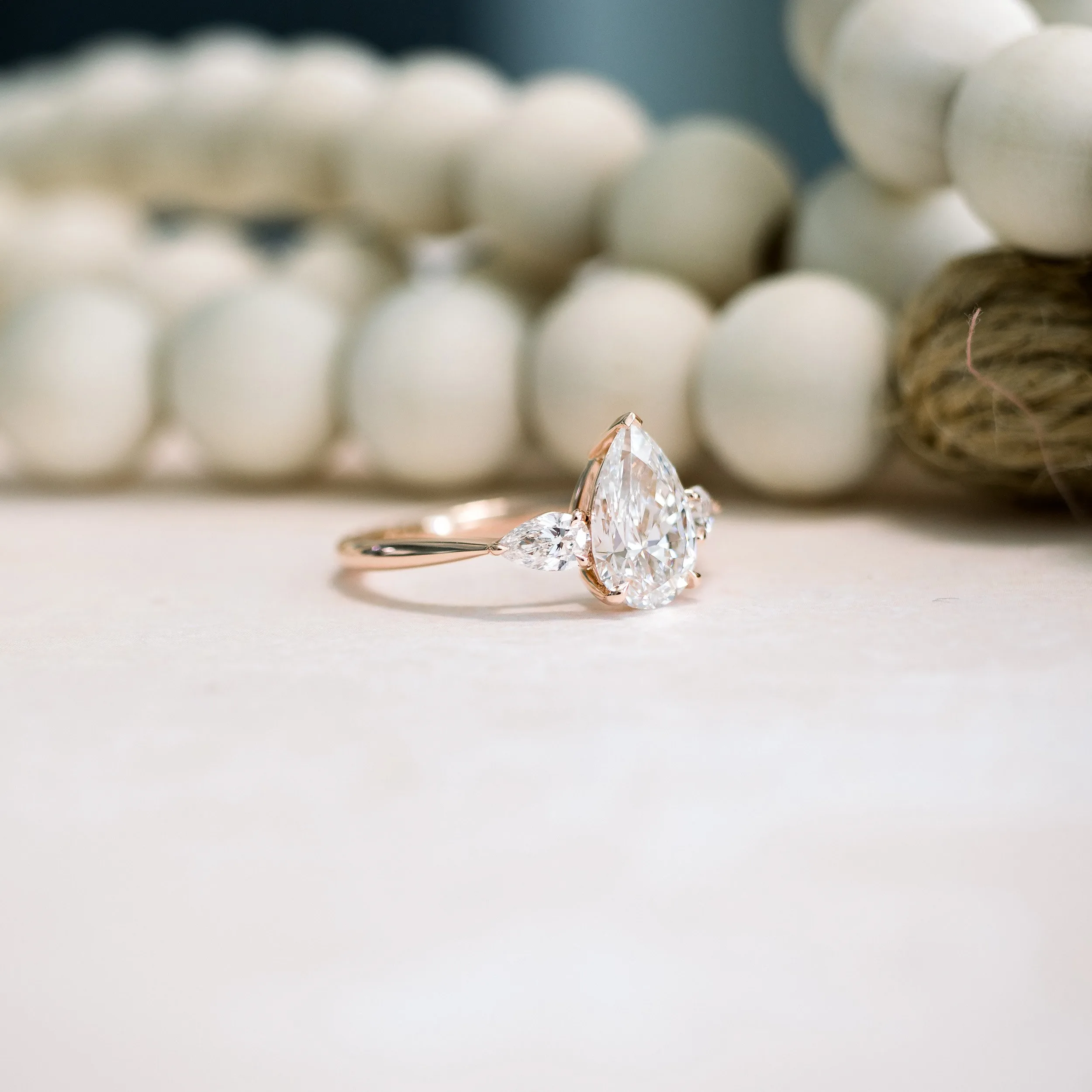 14k rose gold 3 carat pear three stone lab created diamond engagement ring ada diamonds design ad 218 profile