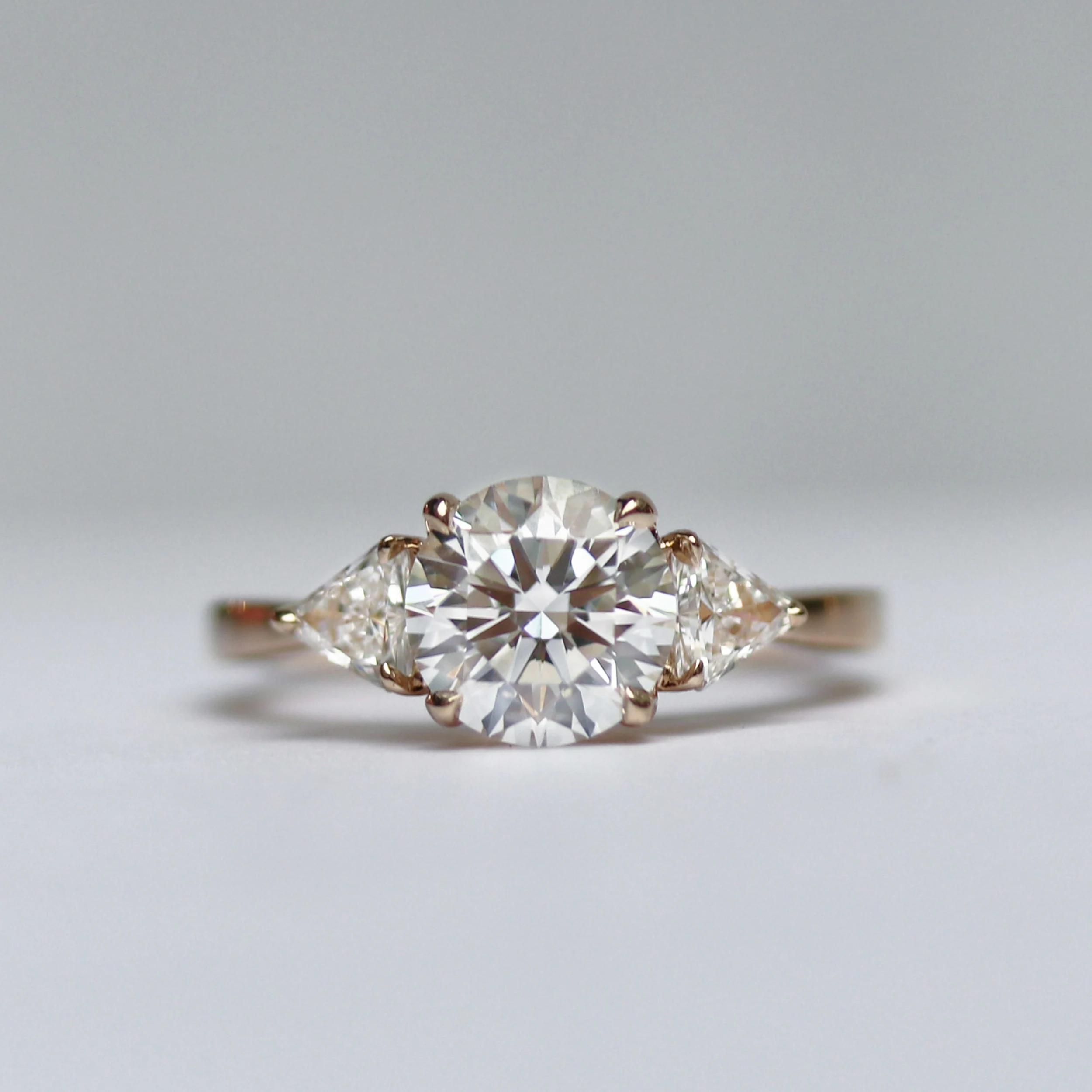 Trillion Setting Lab Grown Diamond Engagement Ring AD072