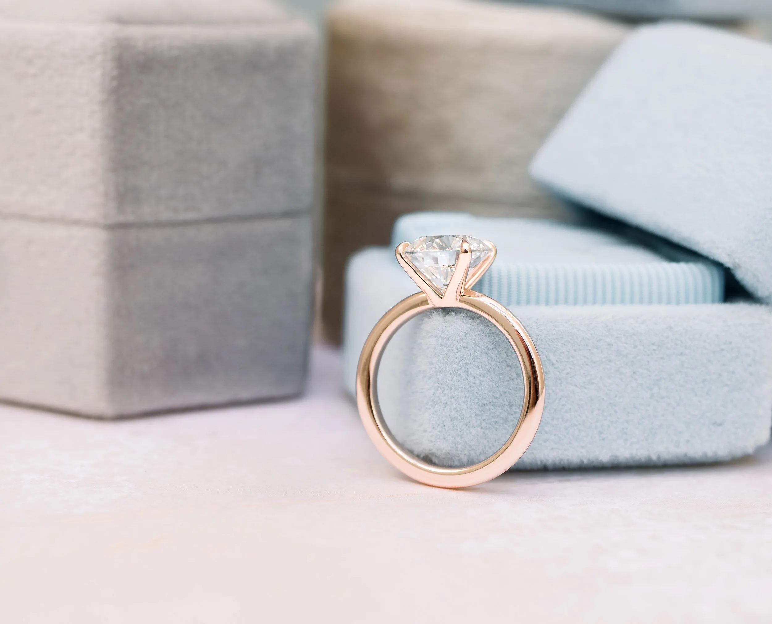 classic solitaire engagement ring in rose gold