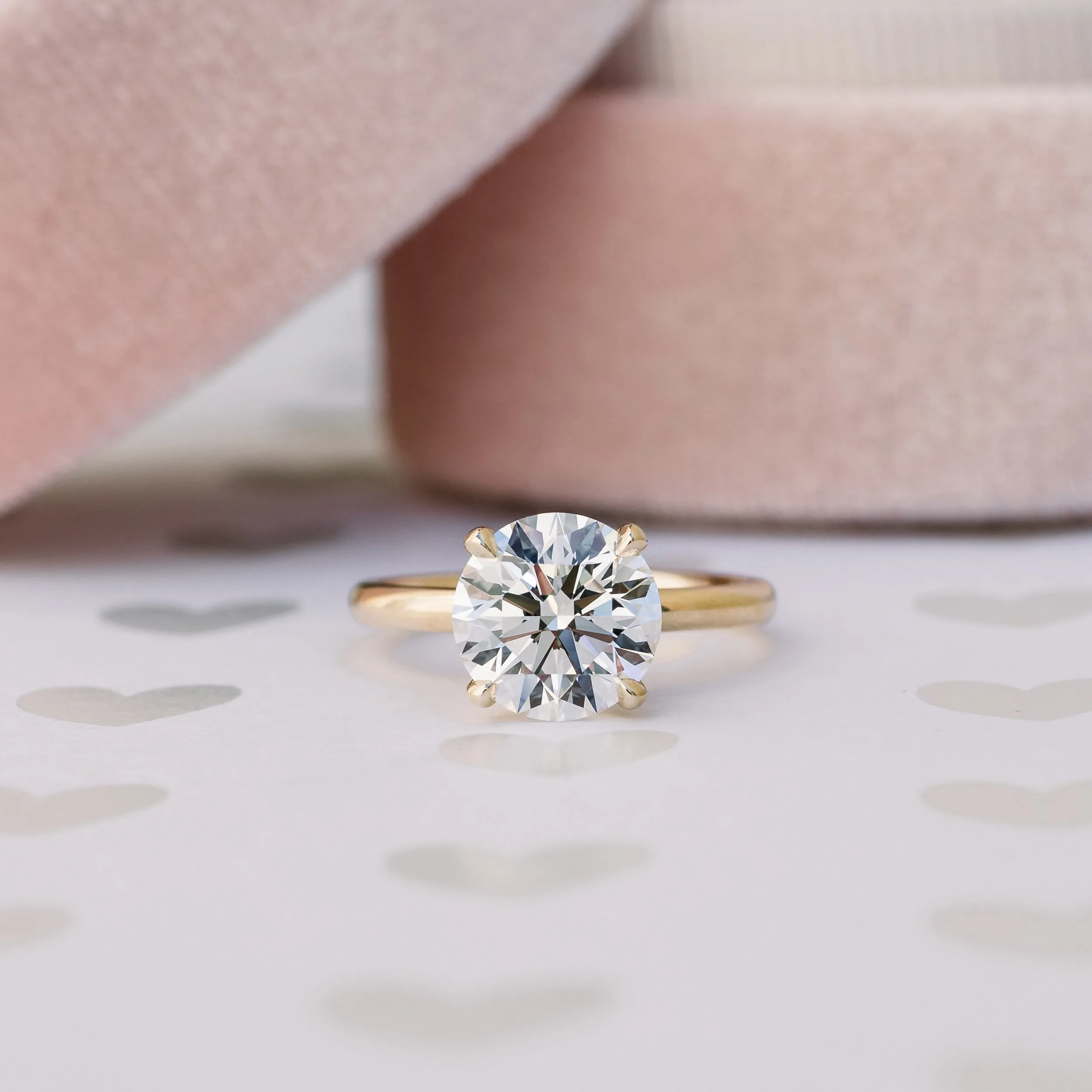 lab created diamond solitaire engagement ring