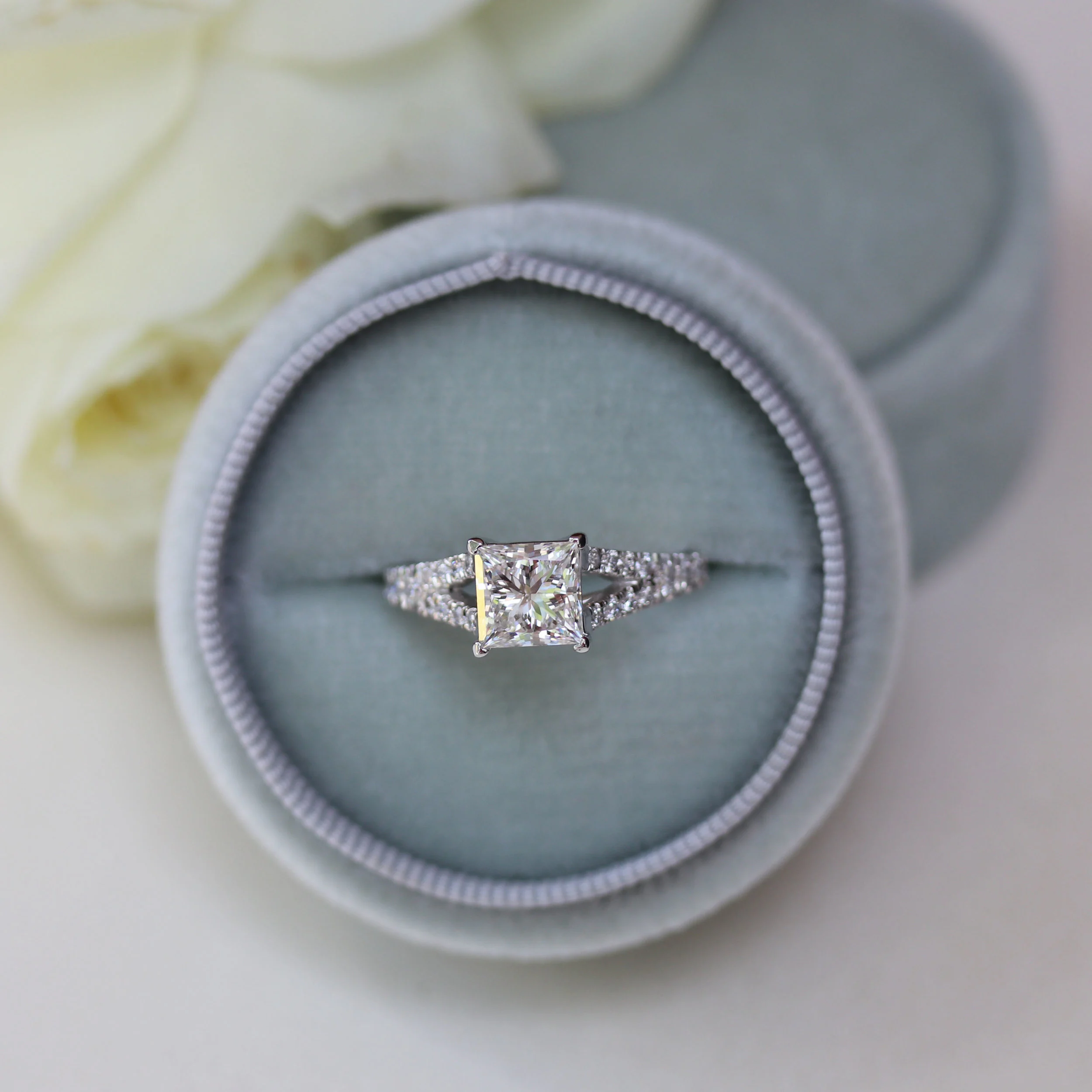 Trellis Split Shank Setting Lab Created Diamond Engagement Ring Design AD153